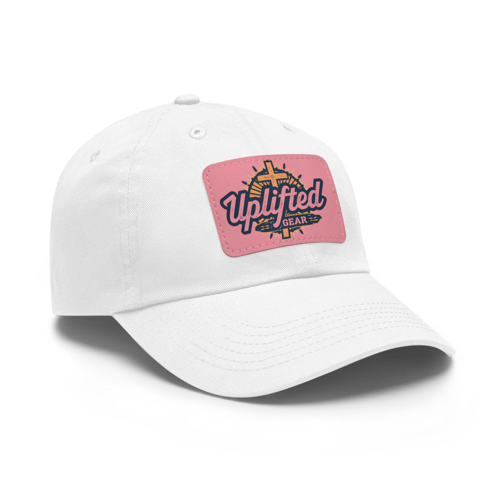 Uplifted Gear Leather Patch Dad Hat — Vintage Aviation Logo Cap Printify