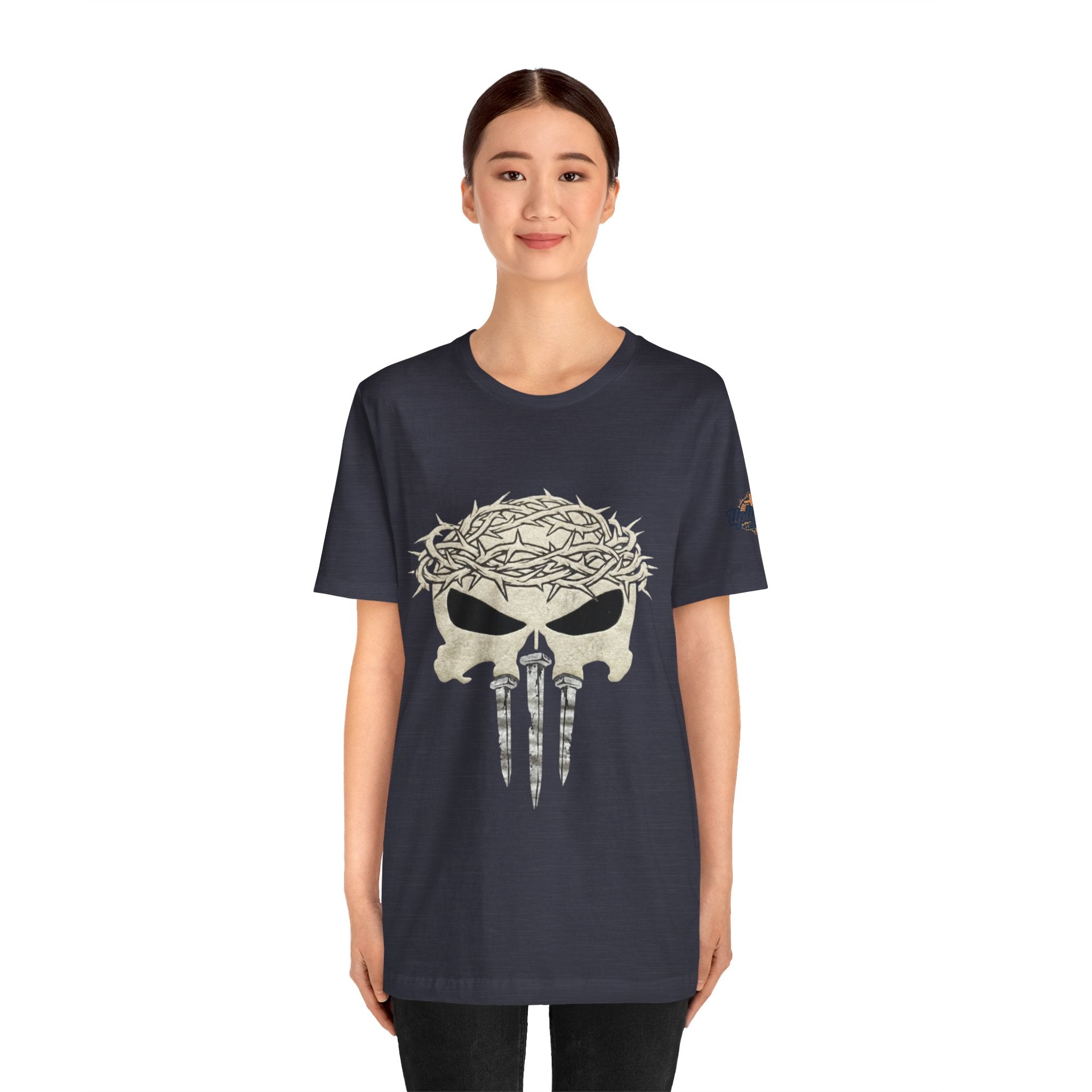 Christian Skull T-shirt - Crown of Thorns & Nails - Warrior Faith T-shirt Printify