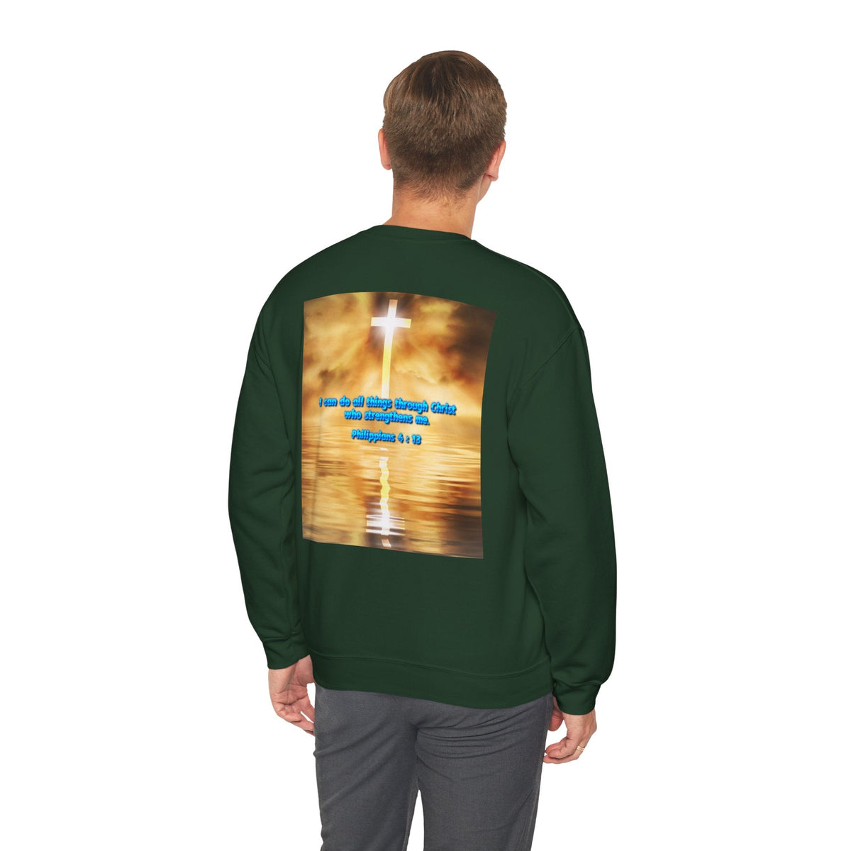 Bible Verse Heavy Blend™ Crewneck Sweatshirt Unisex  - Philippians 4 : 13 Printify