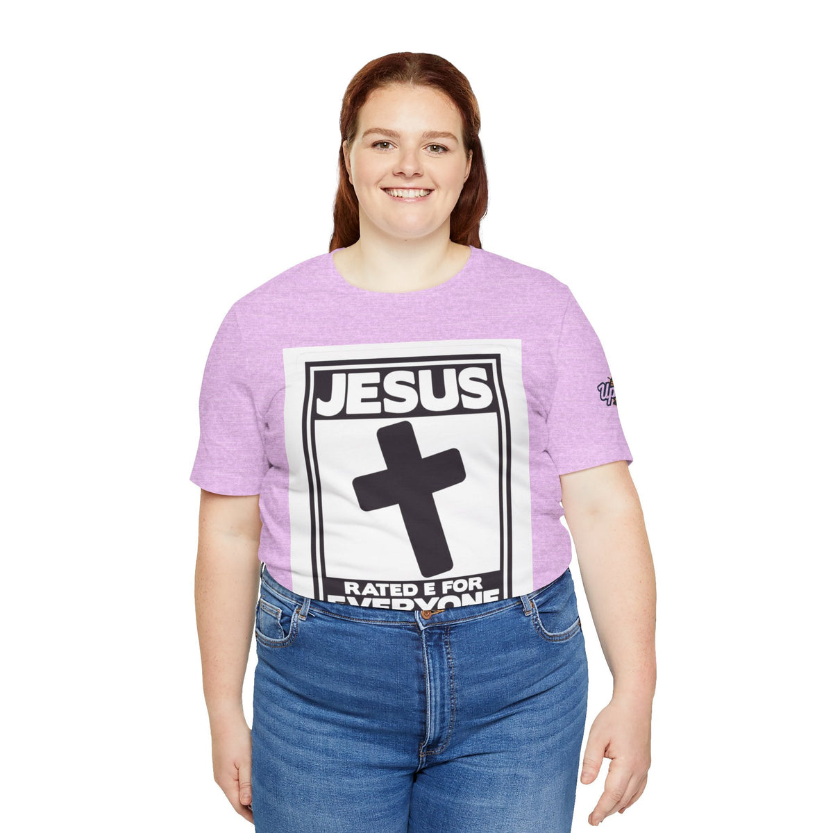 Jesus, Rated E for Everyone T-shirt - Gamer Faith T-shirt - Christian Video Game Parody Printify