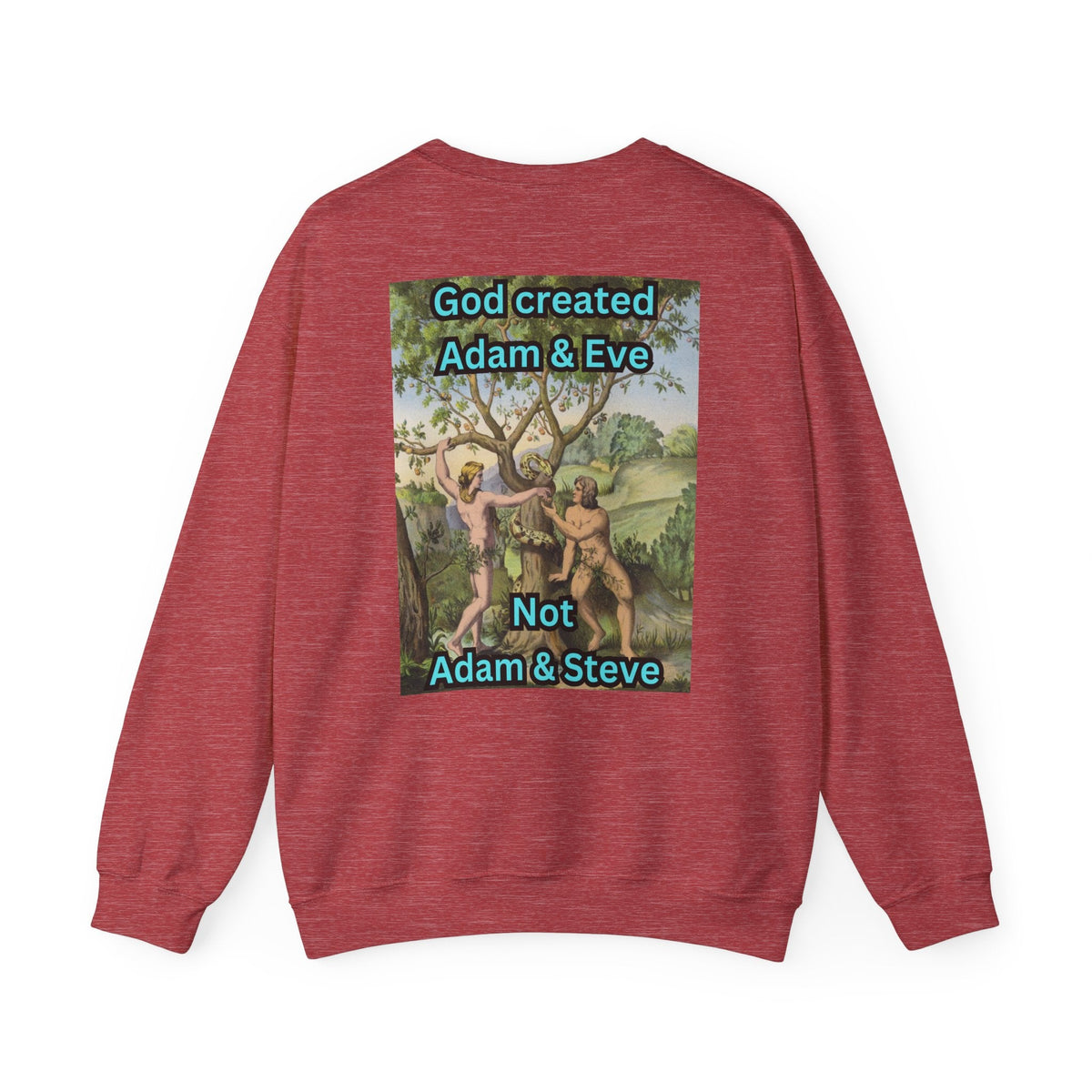 God Created Adam and Eve Sweatshirt – Biblical Truth Christian Sweatshirt for Unshakable Faith Printify