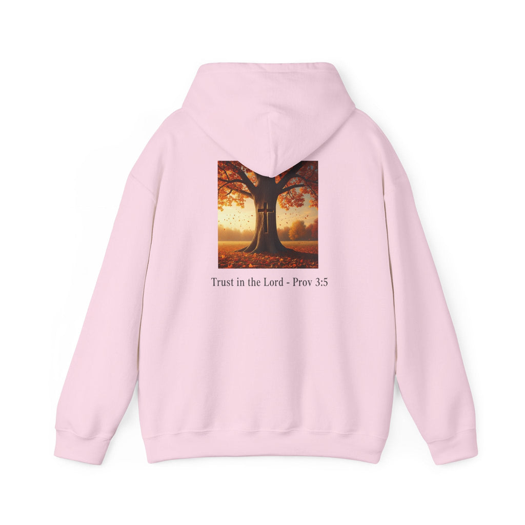 Trust in the Lord Hoodie – Autumn Tree Proverbs 3:5 Christian Hoodie for Cozy Faith Printify