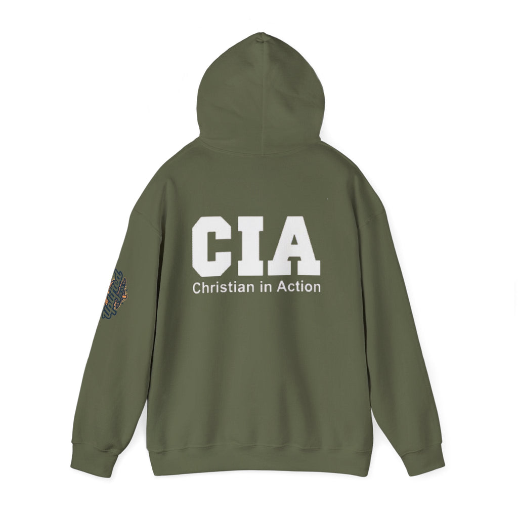 CIA Christian in Action Hoodie - Funny Faith Parody Hoodie - Mission Ready Apparel Printify