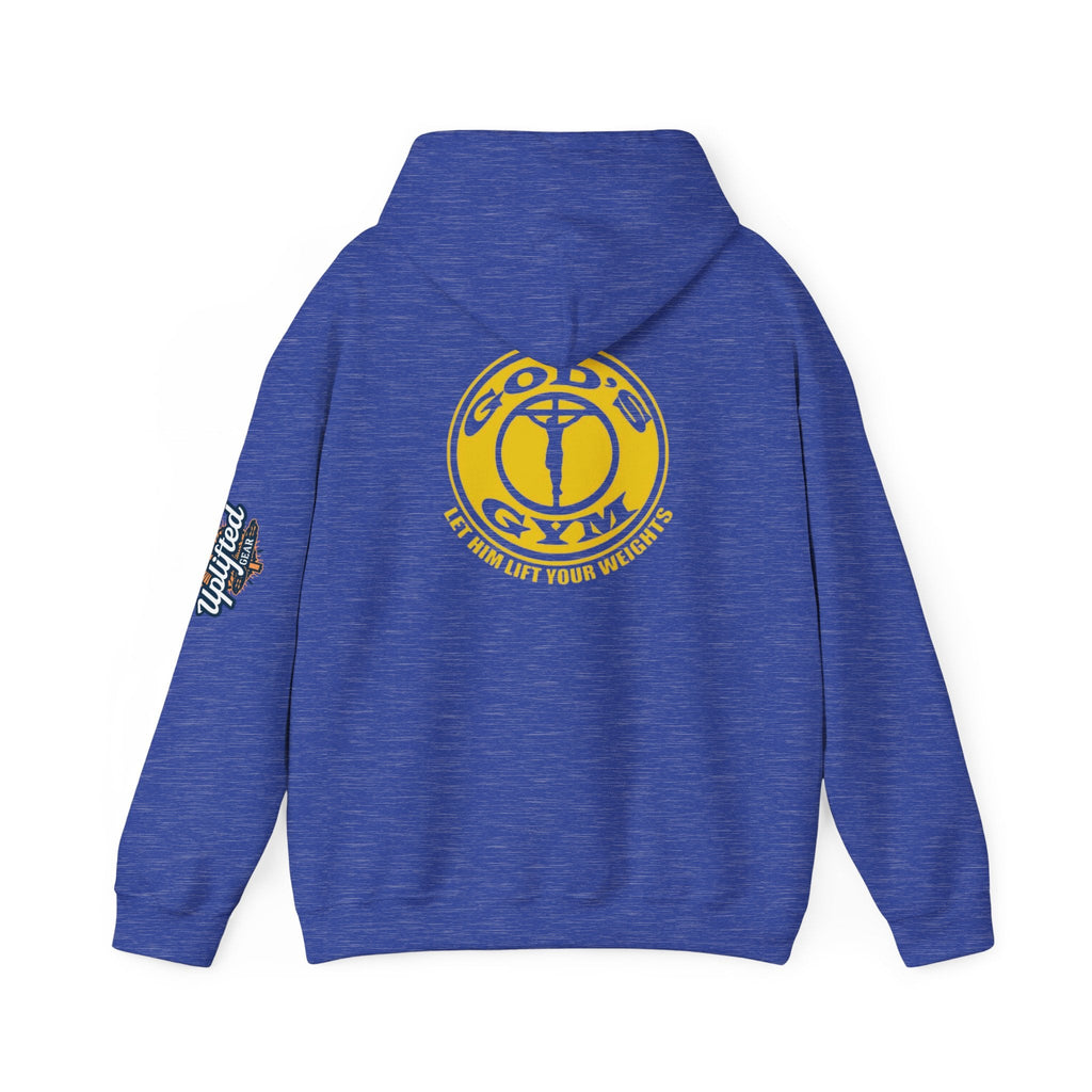 God's Gym Hoodie — "Let Him Lift Your Weights" Christian Fitness Hoodie Printify