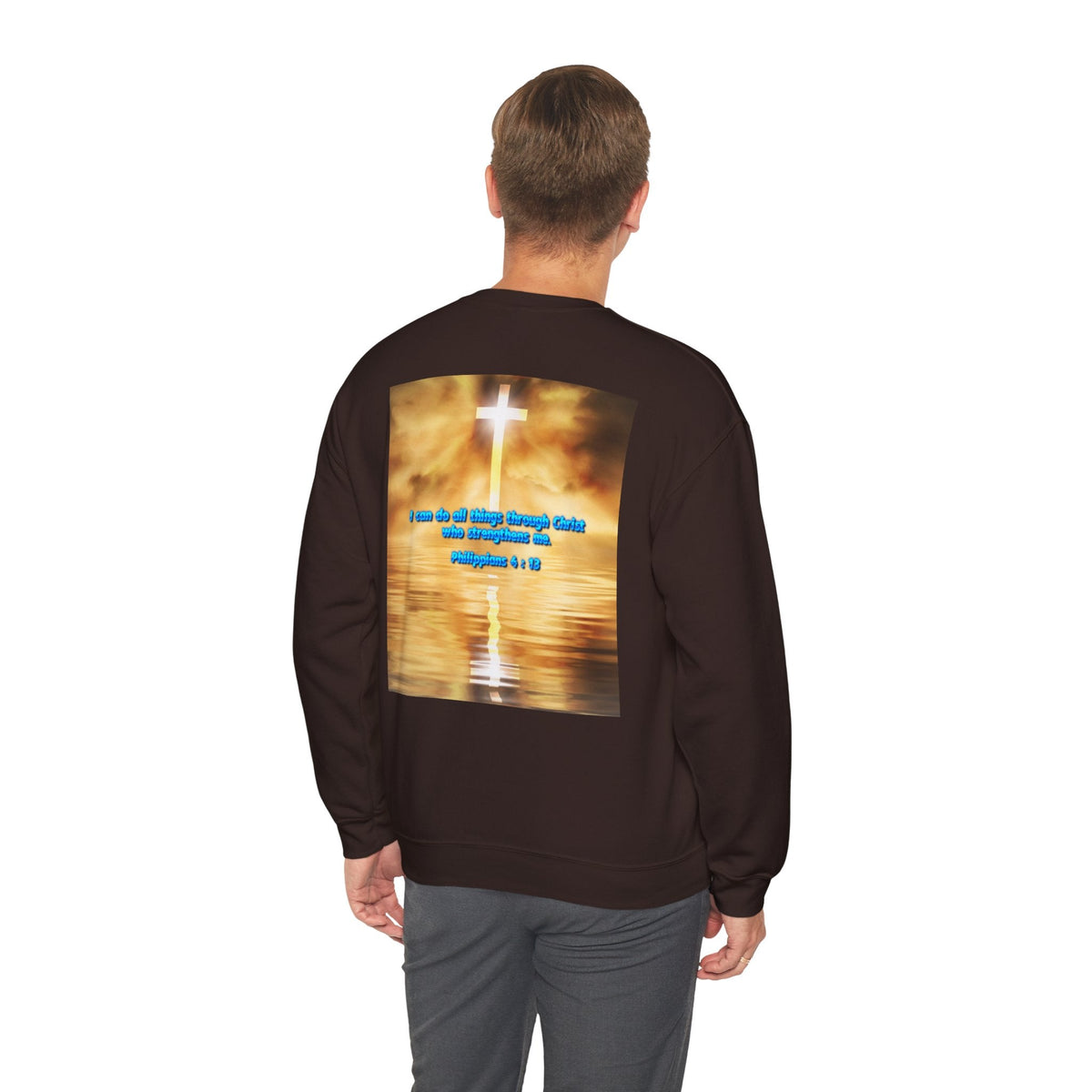 Bible Verse Heavy Blend™ Crewneck Sweatshirt Unisex  - Philippians 4 : 13 Printify