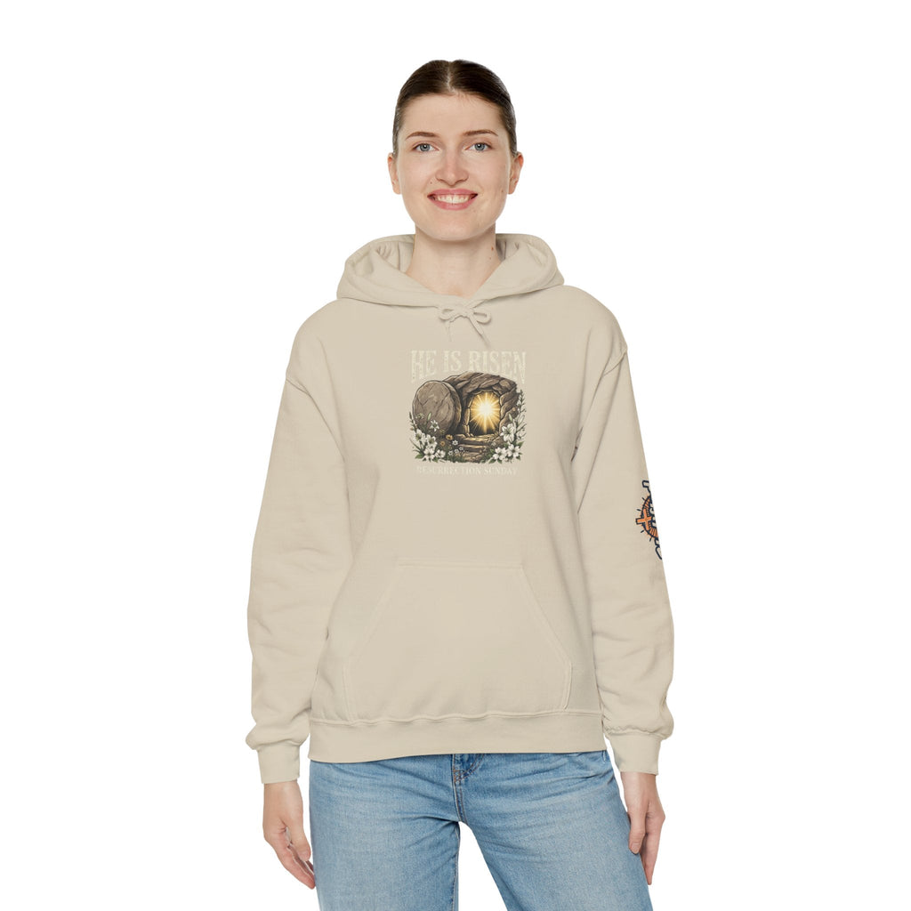 He Is Risen Hoodie — Jesus Christ Resurrection Easter Hoodie Printify