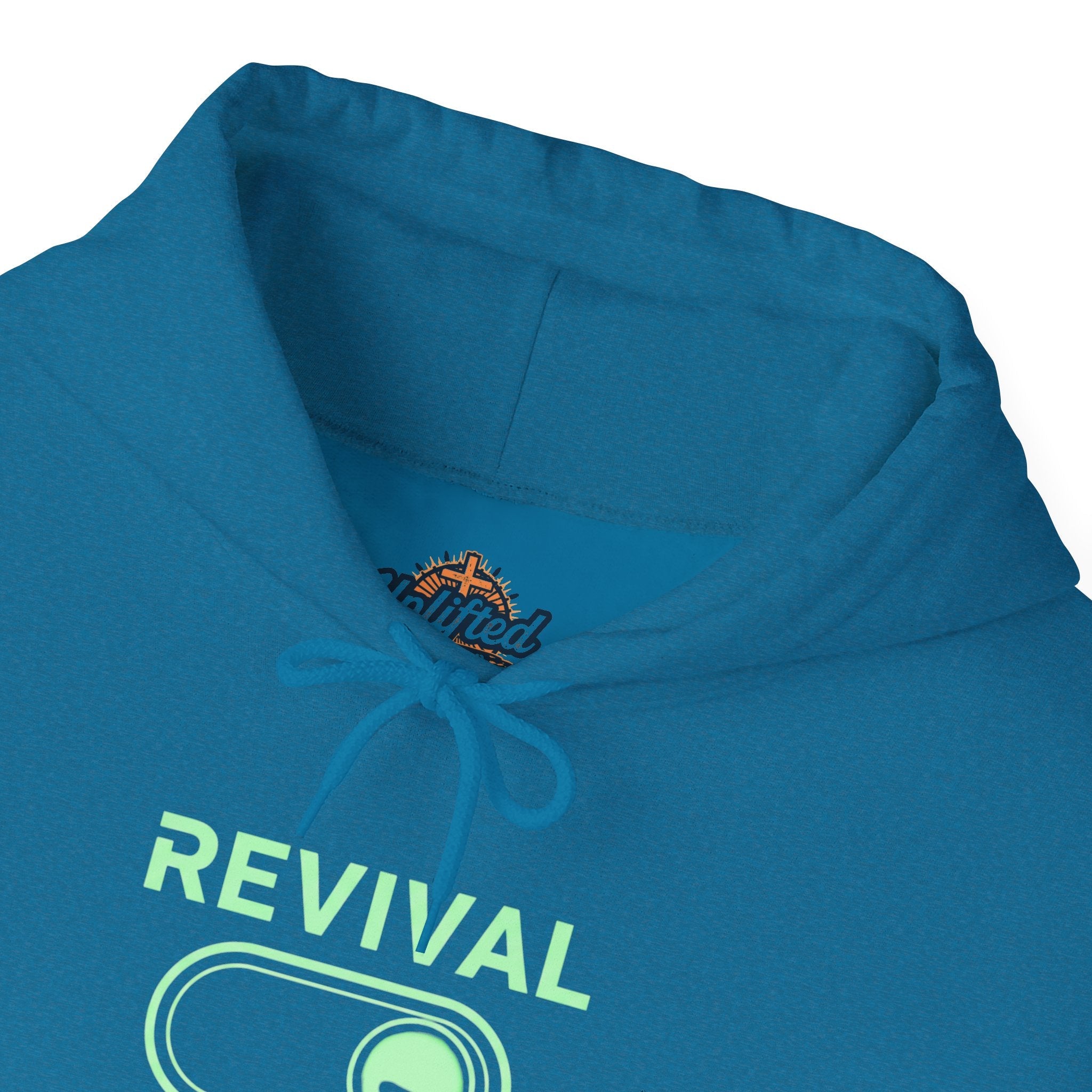 🔥 Revival Mode: ON – Christian Techwear Hoodie | Glowing Green Faith Switch | Futuristic Jesus Shirt | Activate Your Spiritual Awakening | Uplifted Gear Printify
