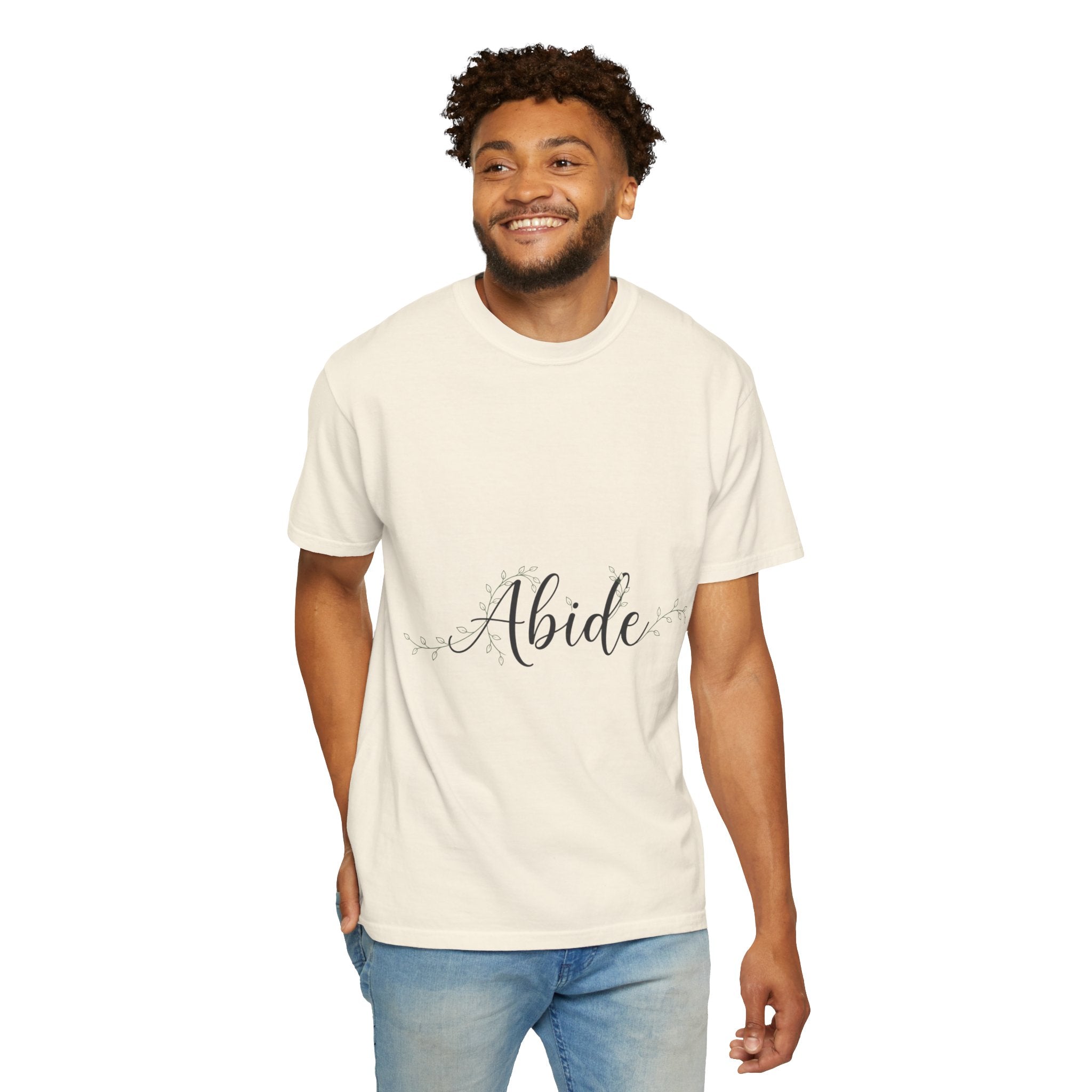 Abide in the Lord T-Shirt – Vine Design Christian Tee for Faithful Hearts Printify