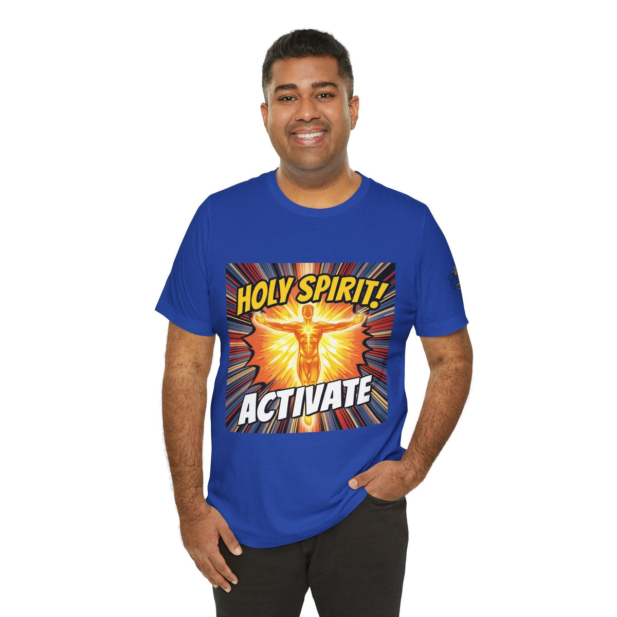 Holy Spirit Activate T-shirt – Superhero Christian T-shirt with Vibrant Power-Up Design for Faith-Fueled Boldness Printify