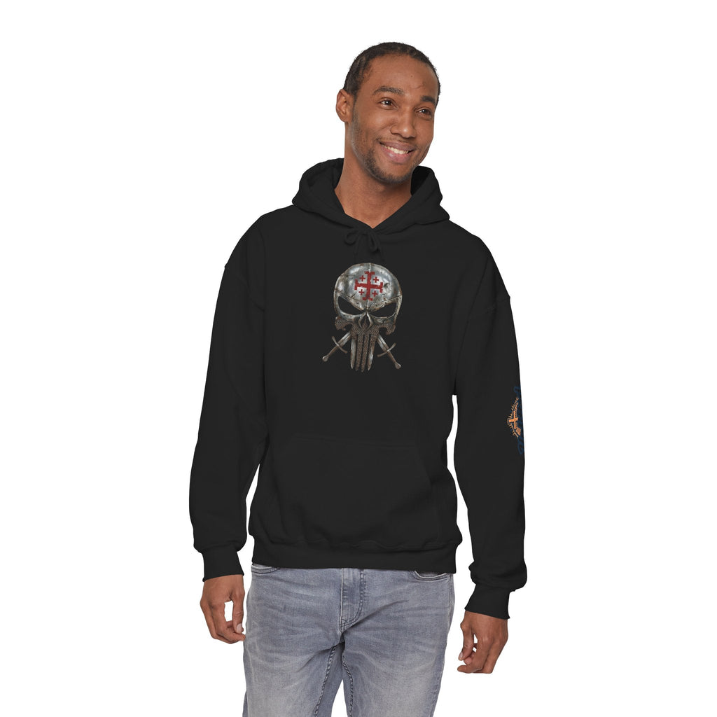 Crusader Knight Christian Skull Hoodie - Warrior Armor of God Hoodie Printify