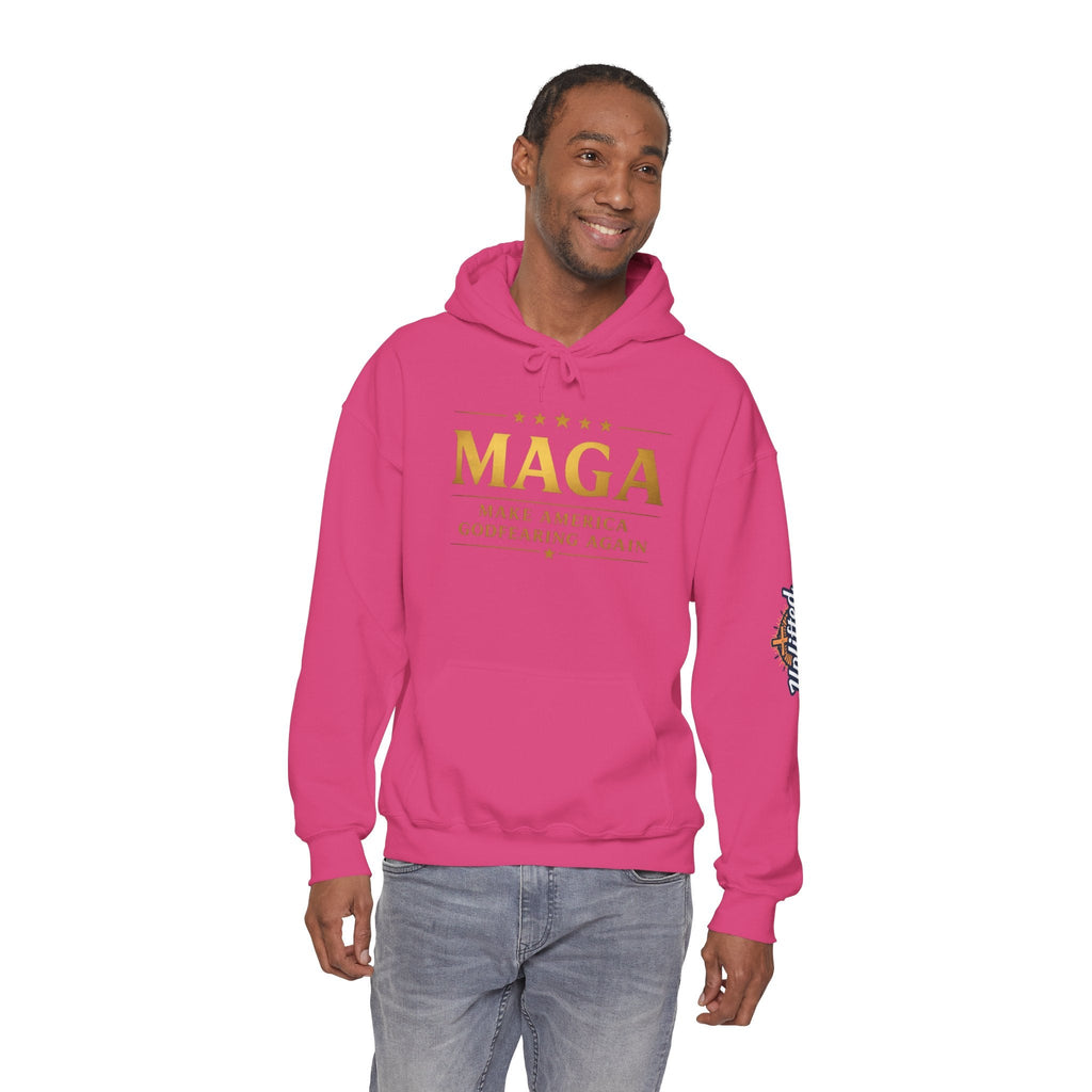Hoodie - MAGA "Make America Godfearing Again" Political Graphic Hoodie Printify
