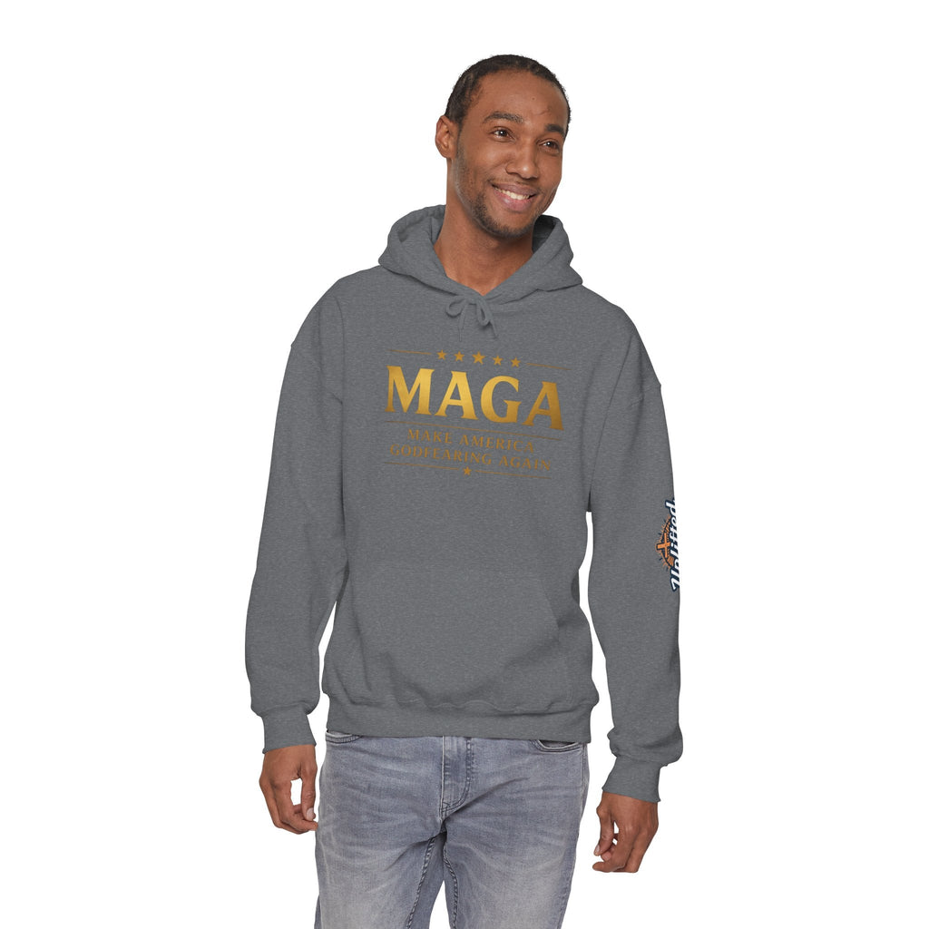 Hoodie - MAGA "Make America Godfearing Again" Political Graphic Hoodie Printify