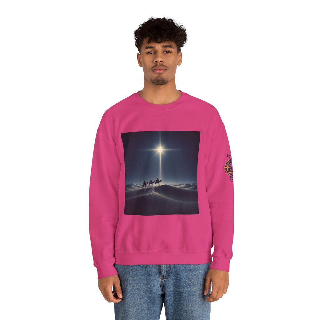 3 Wise Men Sweatshirt – Magi Camels Nativity Journey Christian Christmas Sweatshirt for Epiphany Faith & Holy Night Printify