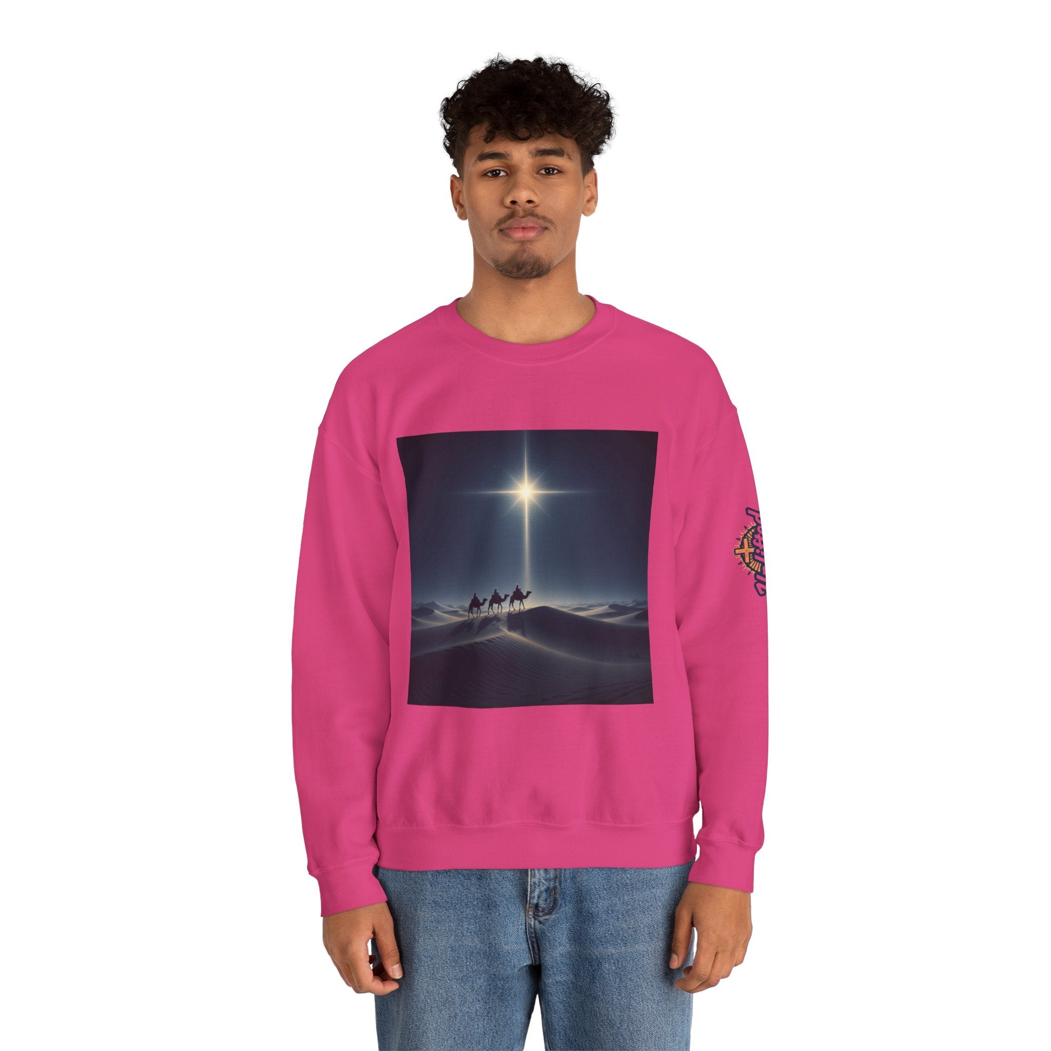 3 Wise Men Sweatshirt – Magi Camels Nativity Journey Christian Christmas Sweatshirt for Epiphany Faith & Holy Night Printify