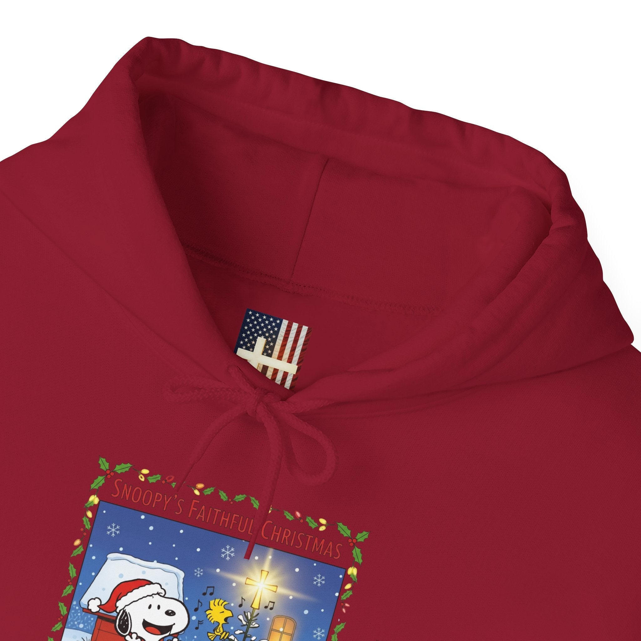 🎄 Faithful Christmas Friends – Christian Holiday Hoodie | Festive Tree & Cartoon Duo | Heartwarming Christmas Tee by Uplifted Gear Printify