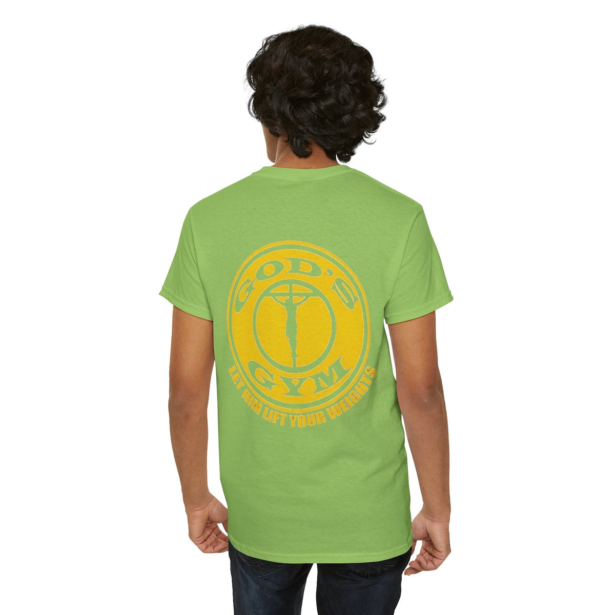 God's Gym T-Shirt — "Let Him Lift Your Weights" Christian Fitness Tee Printify