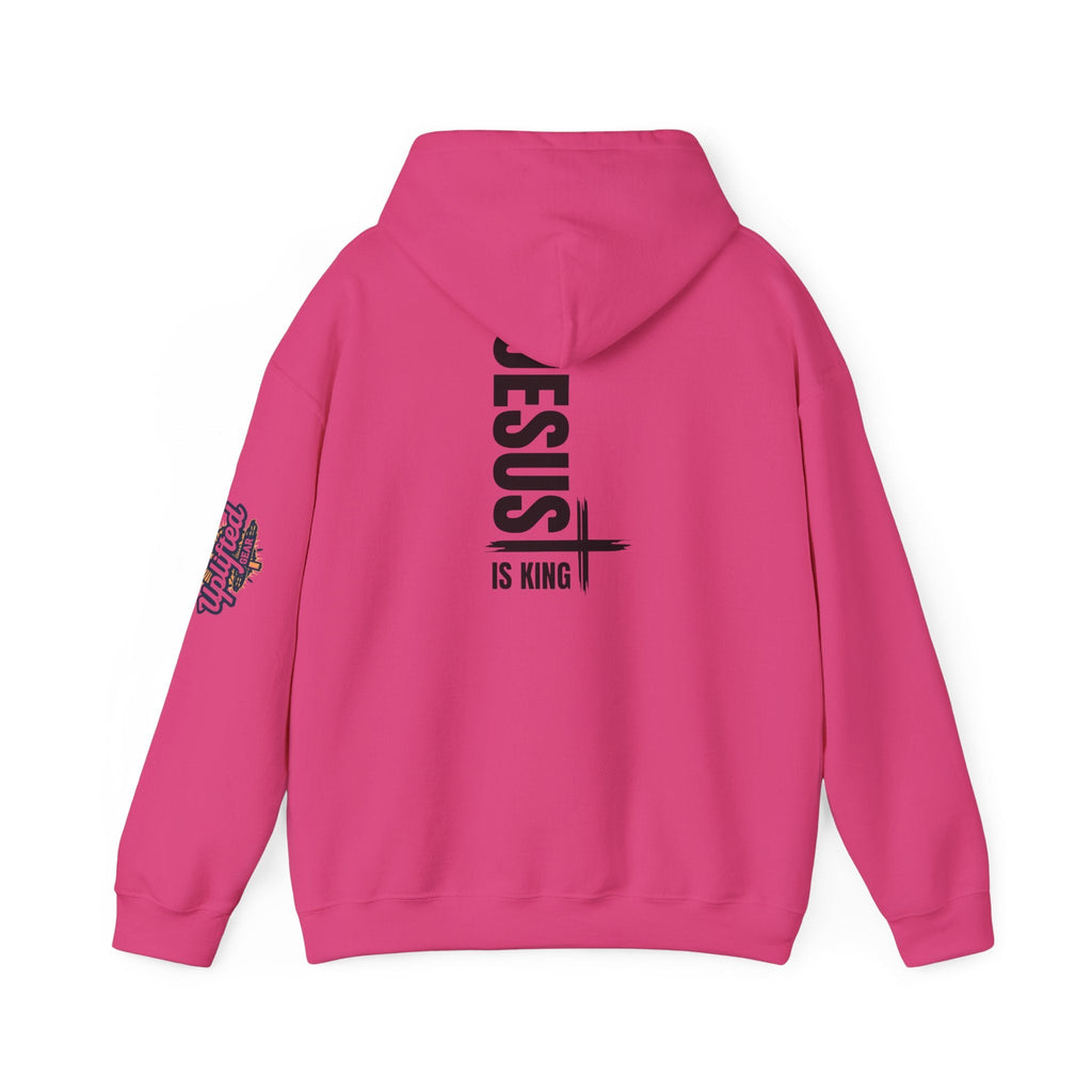 Jesus Is King Hoodie | Modern Typographic Cross Christian Hoodie Printify