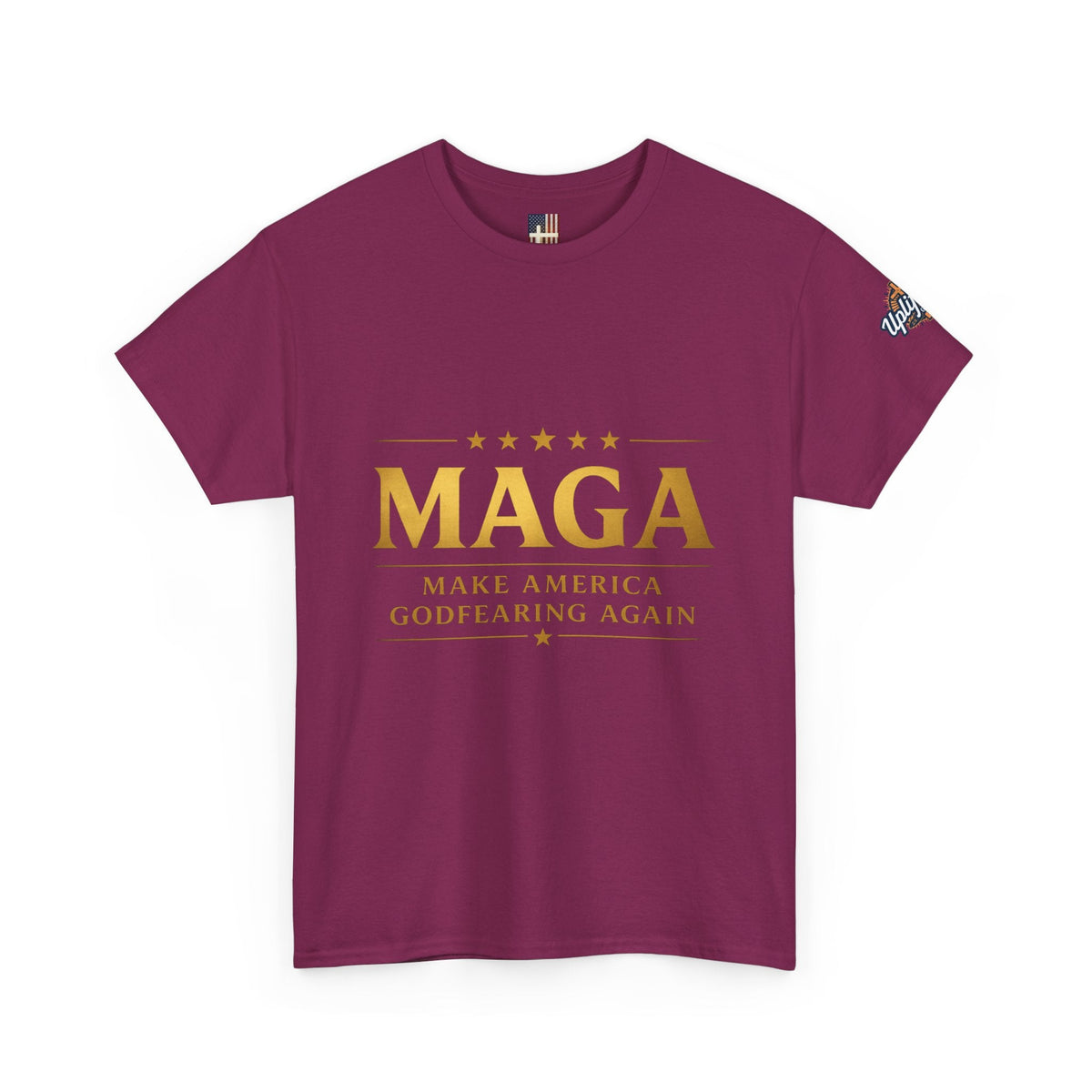 MAGA Gold Letter T-Shirt — "Make America Great Again" Printify