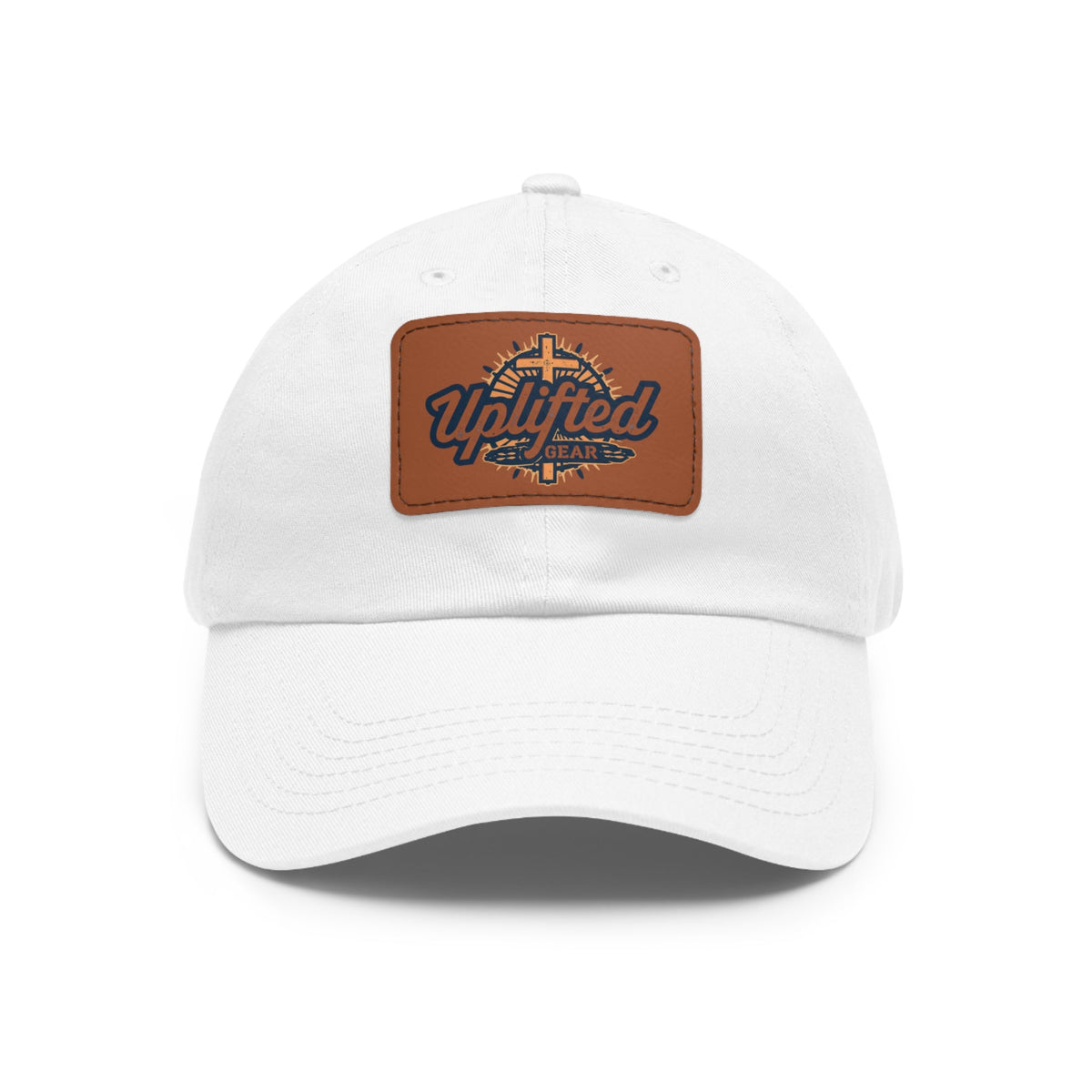 Uplifted Gear Dad Hat Christian Brand Rectangle Printify