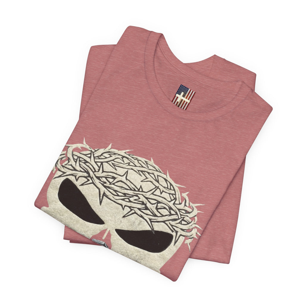 Christian Skull T-shirt - Crown of Thorns & Nails - Warrior Faith T-shirt Printify