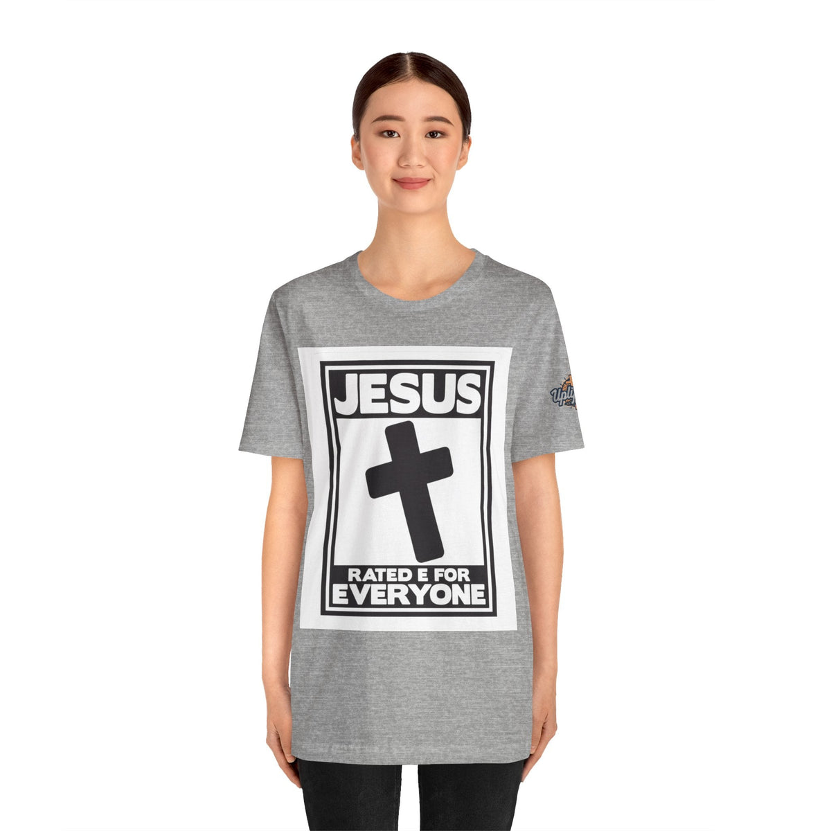 Jesus, Rated E for Everyone T-shirt - Gamer Faith T-shirt - Christian Video Game Parody Printify