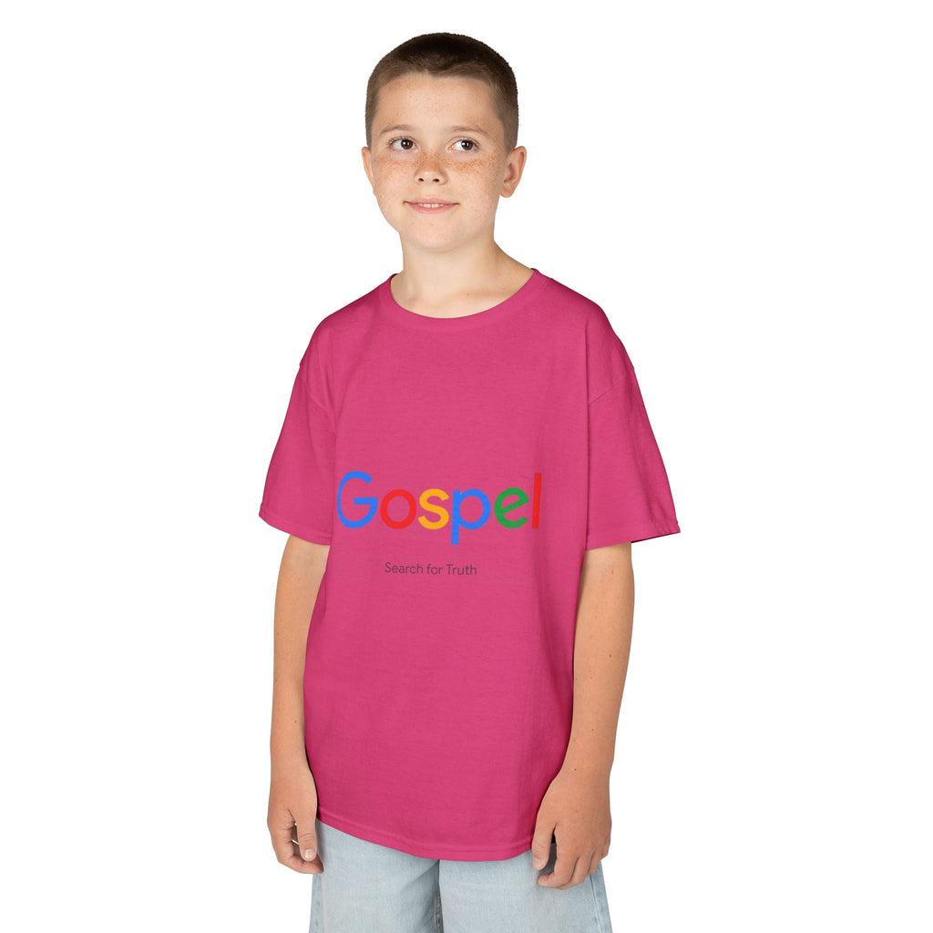 Kids Tee — "Gospel" Colorful Search-Style Logo Printify