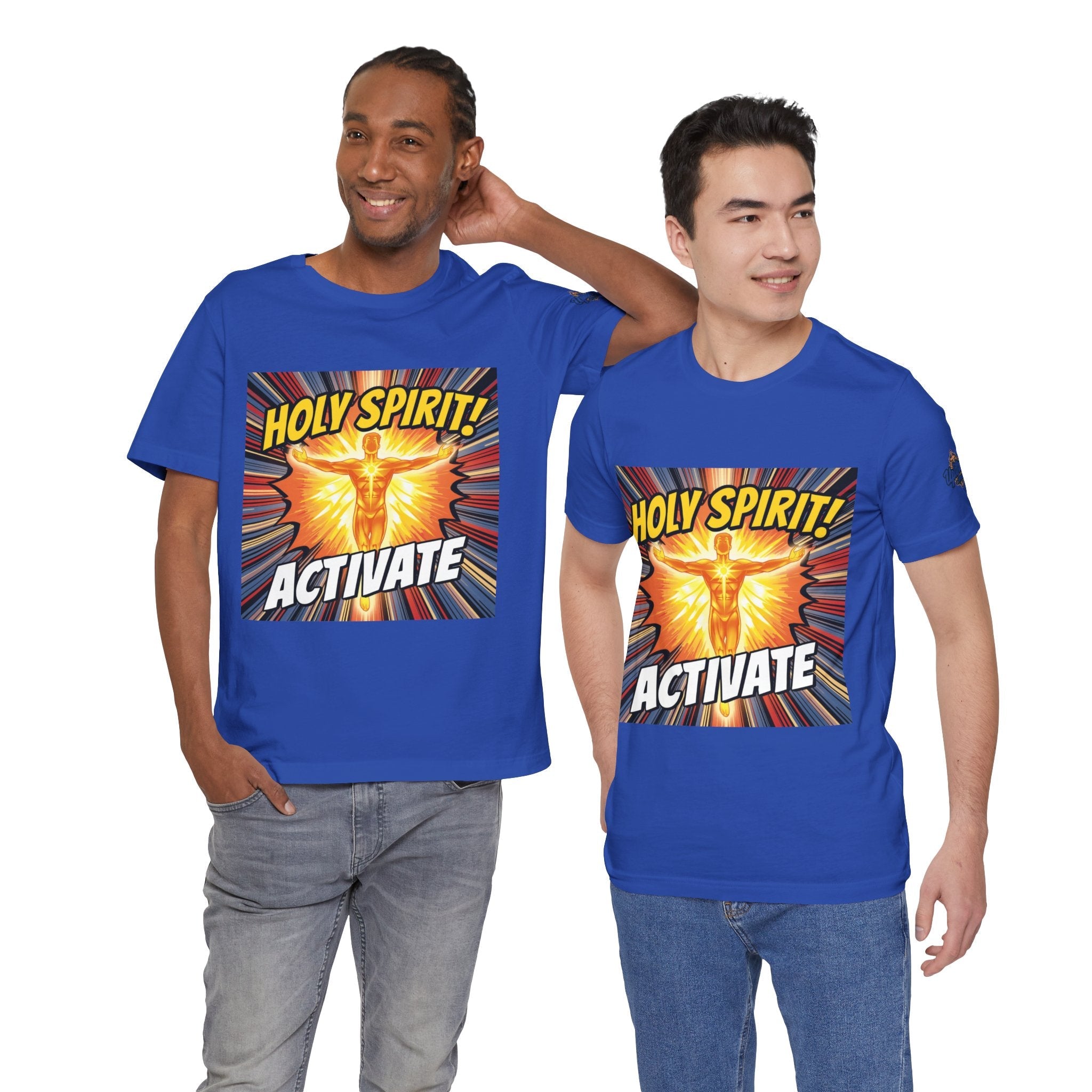 Holy Spirit Activate T-shirt – Superhero Christian T-shirt with Vibrant Power-Up Design for Faith-Fueled Boldness Printify