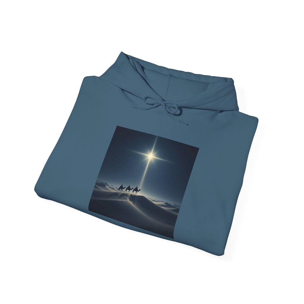 3 Wise Men Hoodie – Magi Camels Nativity Journey Christian Christmas Sweatshirt for Epiphany Faith & Holy Night Printify