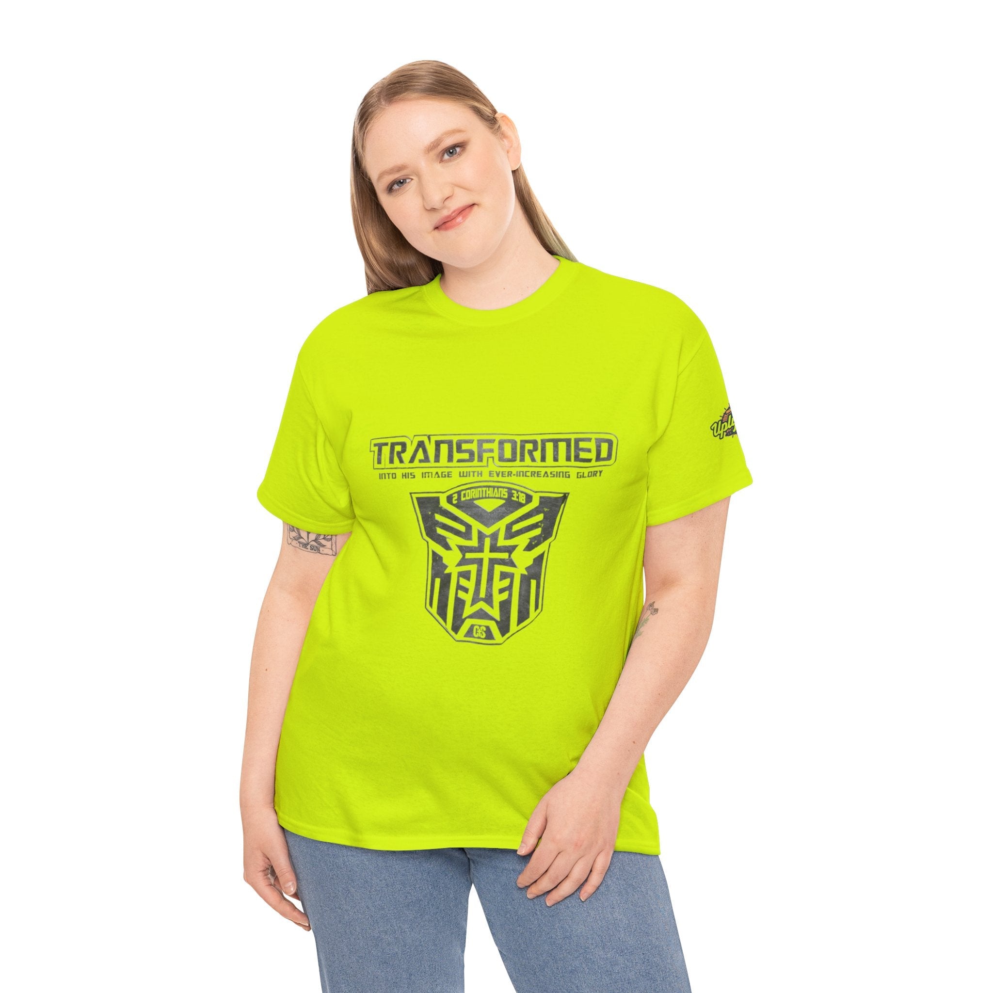 Transformer Logo Christian T-shirt | 2 Corinthians 3:18 Bible Verse T-shirt Printify