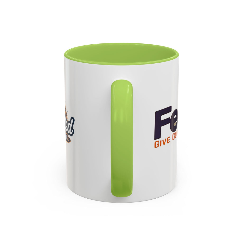 Funny Christian Coffee Mug — “Give God Control, HE Delivers” Accent Mug (11/15oz) Printify