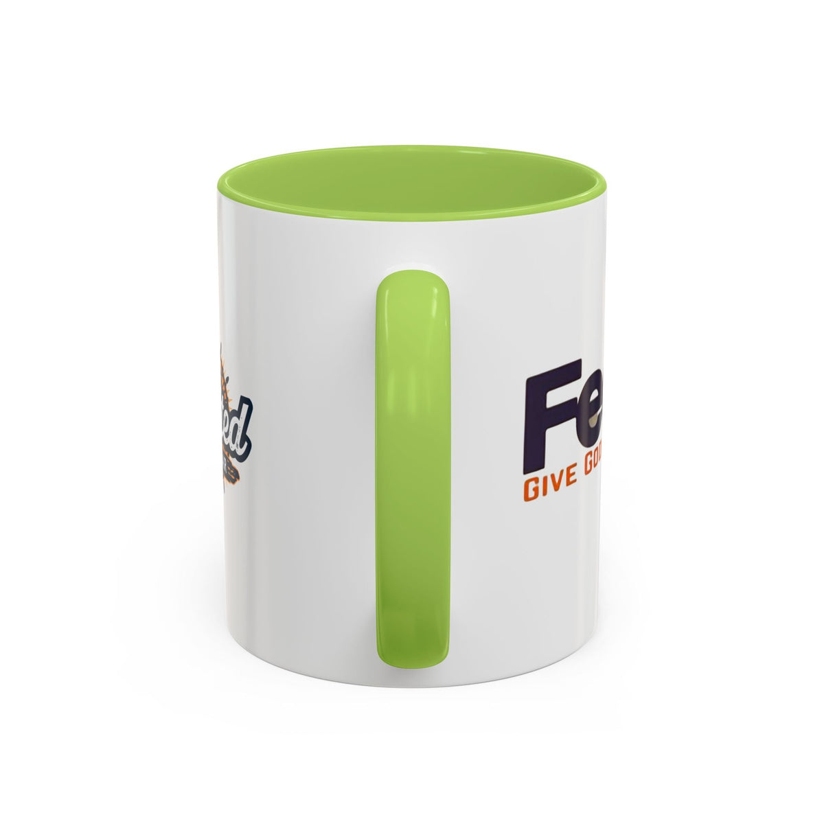 Funny Christian Coffee Mug — “Give God Control, HE Delivers” Accent Mug (11/15oz) Printify