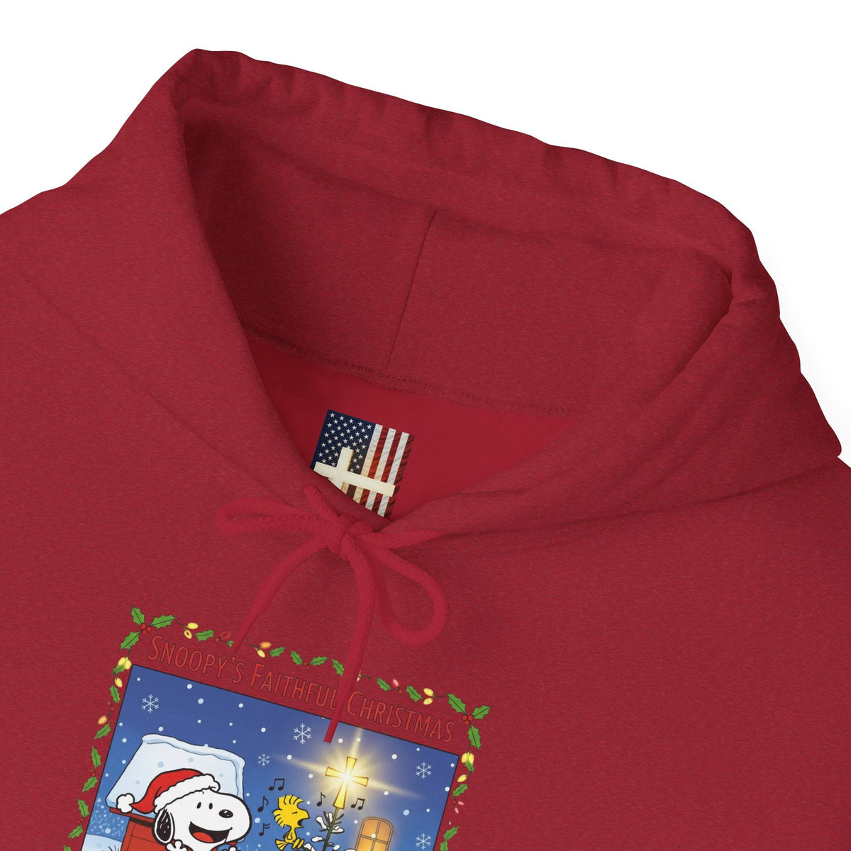 🎄 Faithful Christmas Friends – Christian Holiday Hoodie | Festive Tree & Cartoon Duo | Heartwarming Christmas Tee by Uplifted Gear Printify