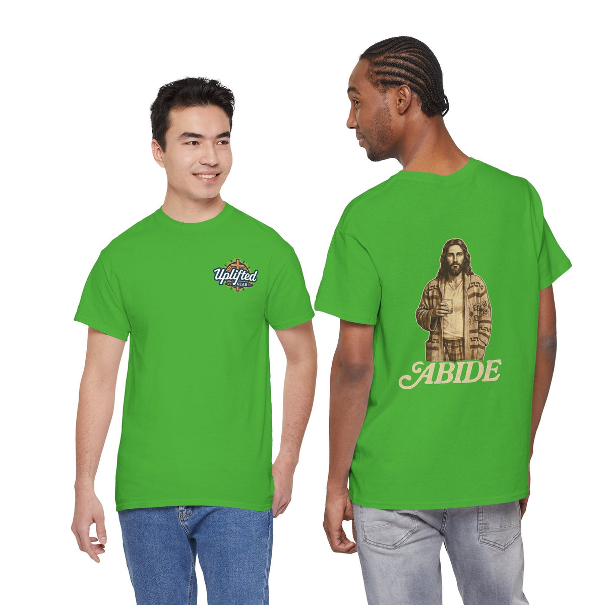 Abide Vintage Jesus Tee — "The Dude" Graphic Christian T-Shirt Printify