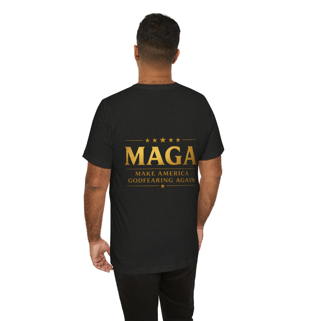 MAGA Gold Letter T-Shirt — "Make America Great Again" Printify