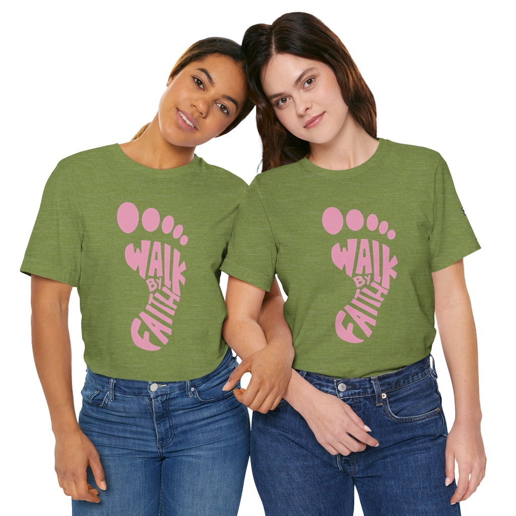 Walk By Faith Footprint T-Shirt Printify