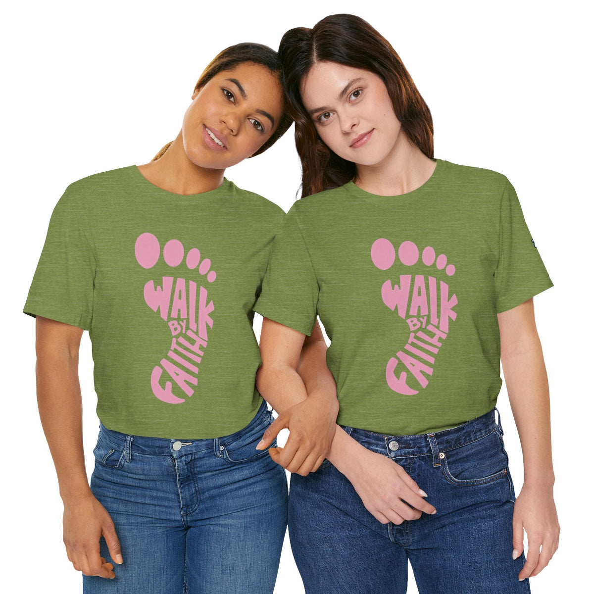 Walk By Faith Footprint T-Shirt Printify