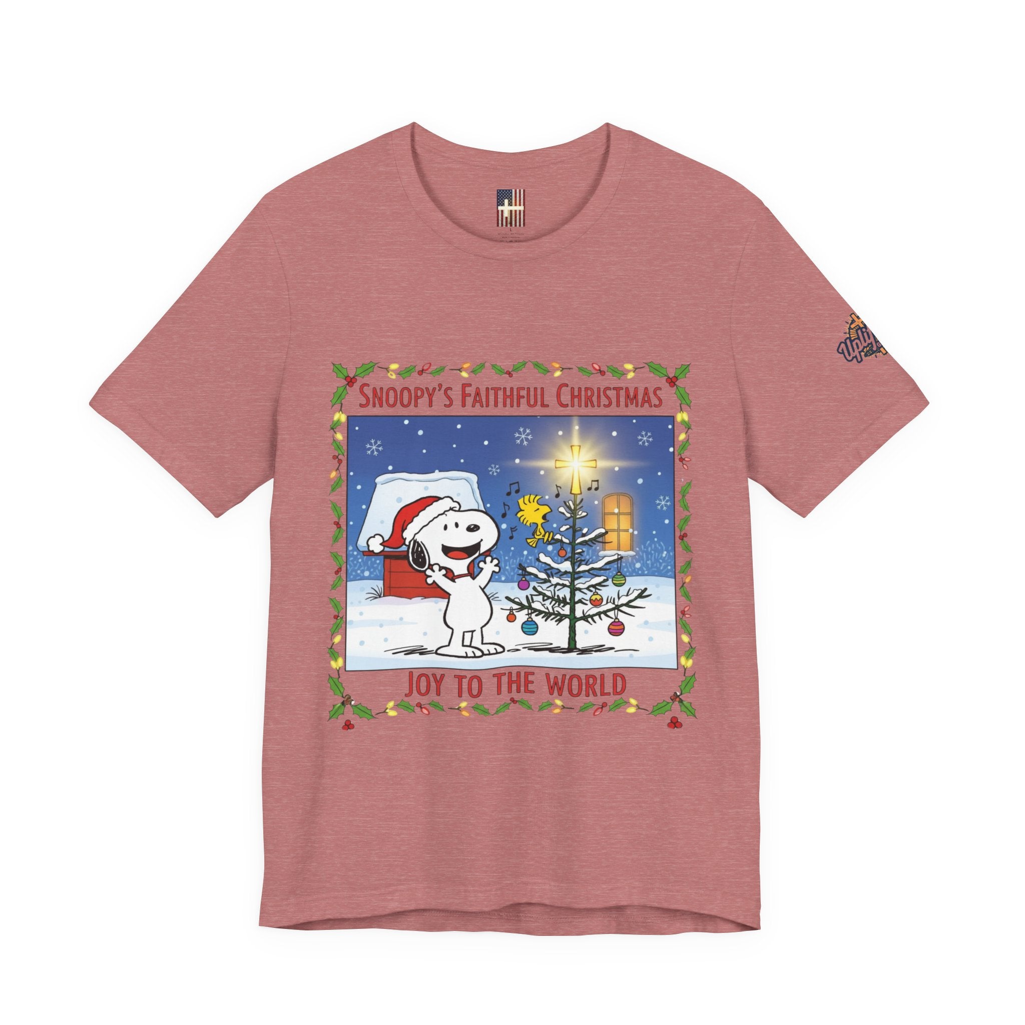 🎄 Faithful Christmas Friends – Christian Holiday T-Shirt | Festive Tree & Cartoon Duo | Heartwarming Christmas Tee by Uplifted Gear Printify