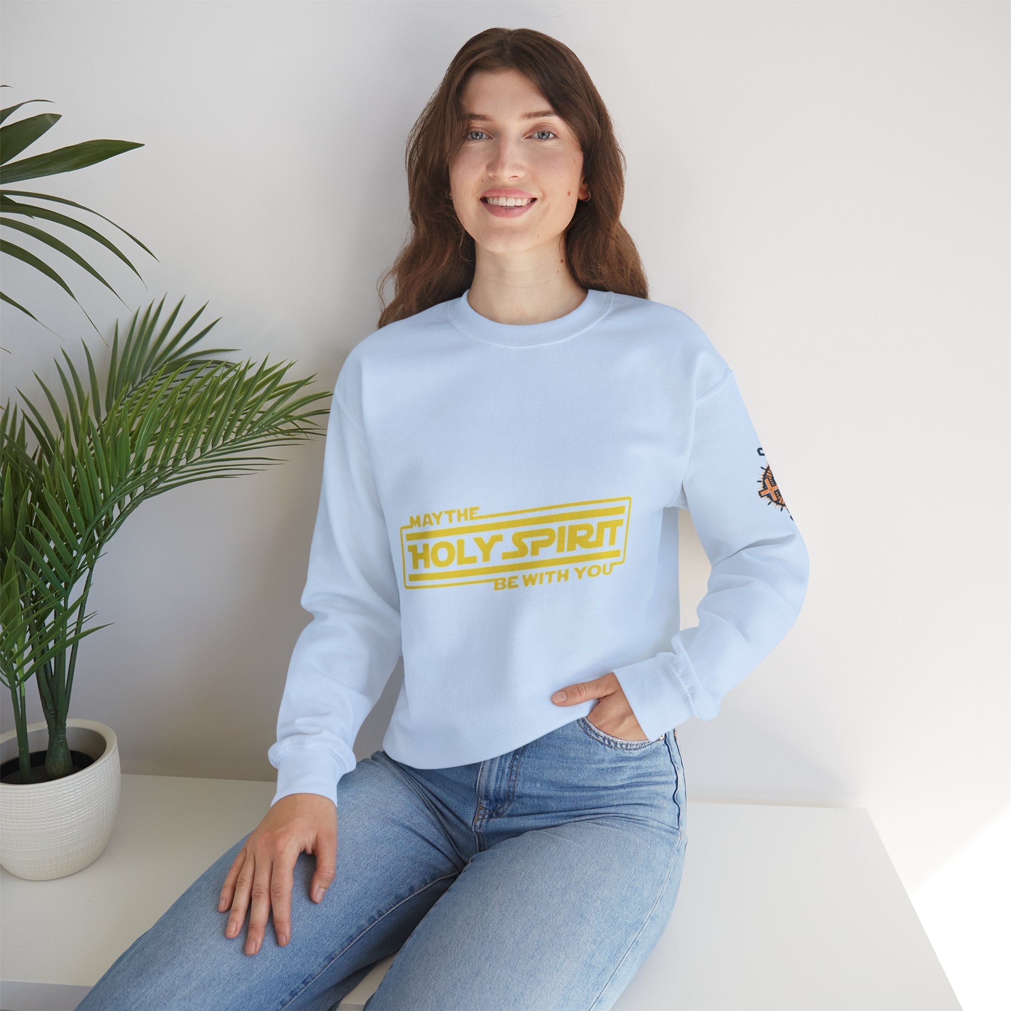 May the Holy Spirit Be With You Sweatshirt - Christian Star Wars Parody Sweatshirt Printify