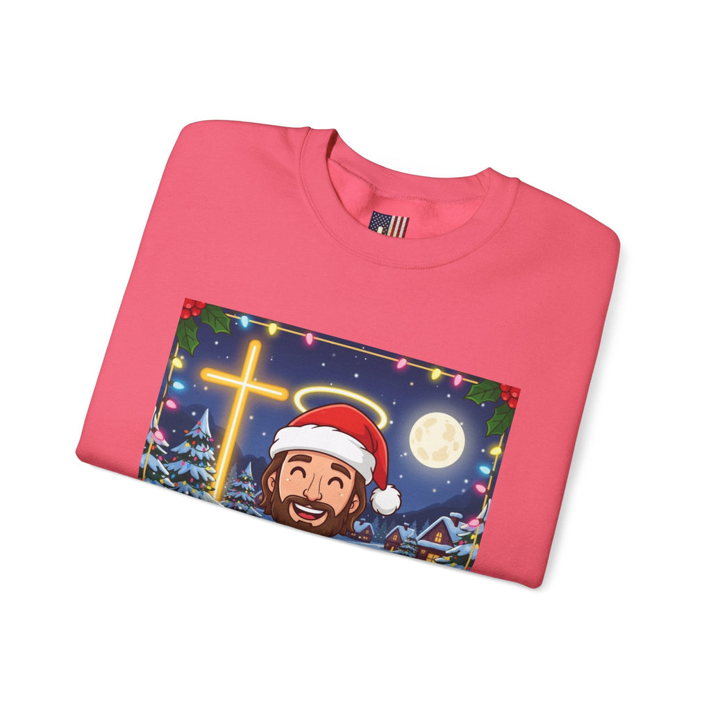 🎄 Make Christmas Great Again – Funny Christian Sweatshirt | Jesus Holding Banner | Faith-Based Holiday Parody Tee | Uplifted Gear Printify