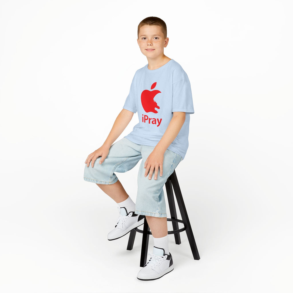 Kids Graphic Tee — Red iPray Logo Prayer Shirt for Children Printify