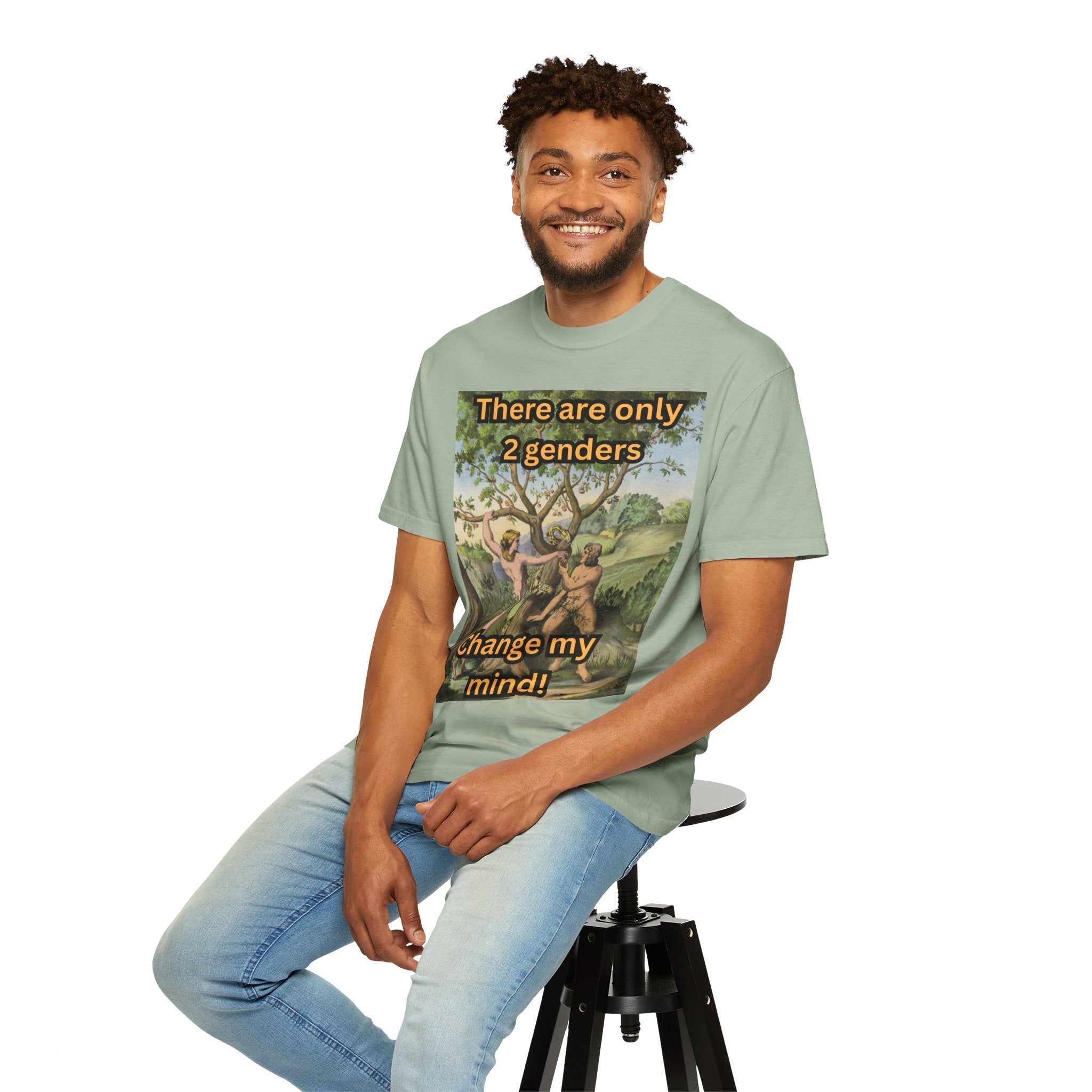 There Are Only 2 Genders T-Shirt – Adam & Eve Cross Christian Tee for Bold Faith Printify