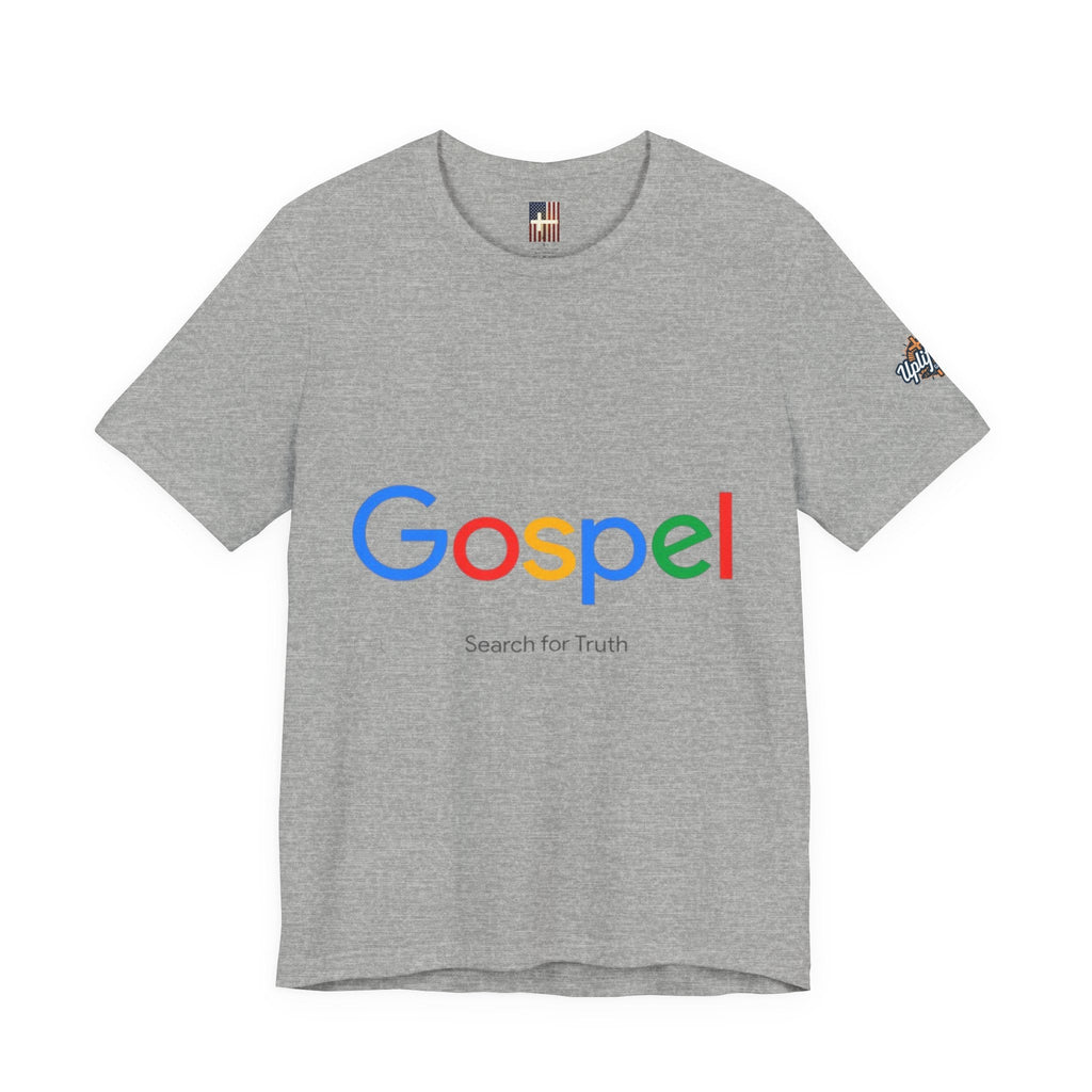 Gospel Graphic Tee — "Gospel" Colorful Logo Christian T-Shirt Printify
