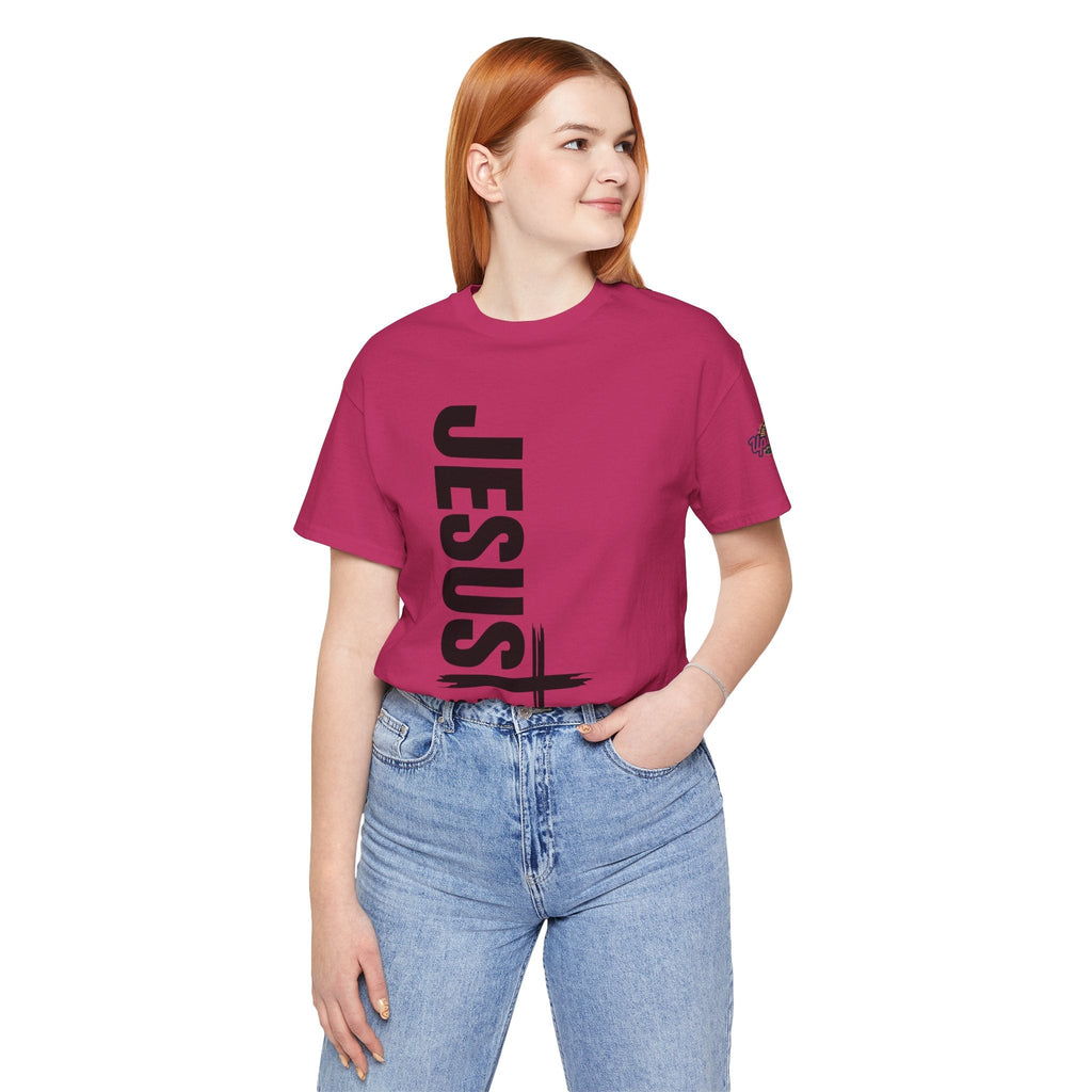 Jesus Is King T-shirt | Modern Typographic Cross Christian T-shirt Printify