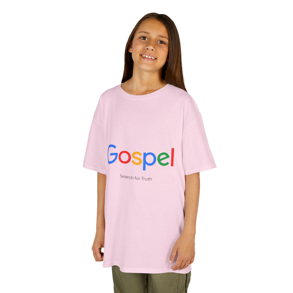 Kids Tee — "Gospel" Colorful Search-Style Logo Printify