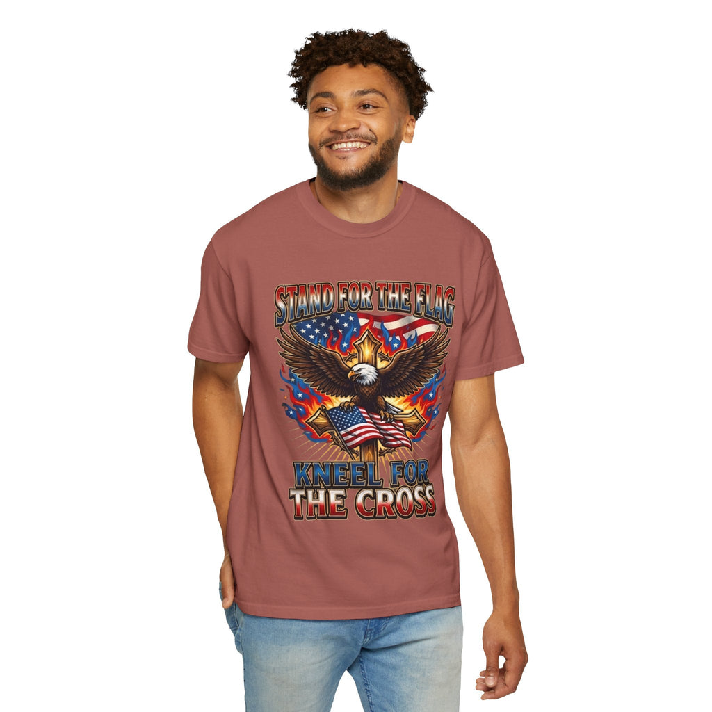 Stand for the Flag Kneel for the Cross T-shirt | Patriotic Eagle T-shirt Printify