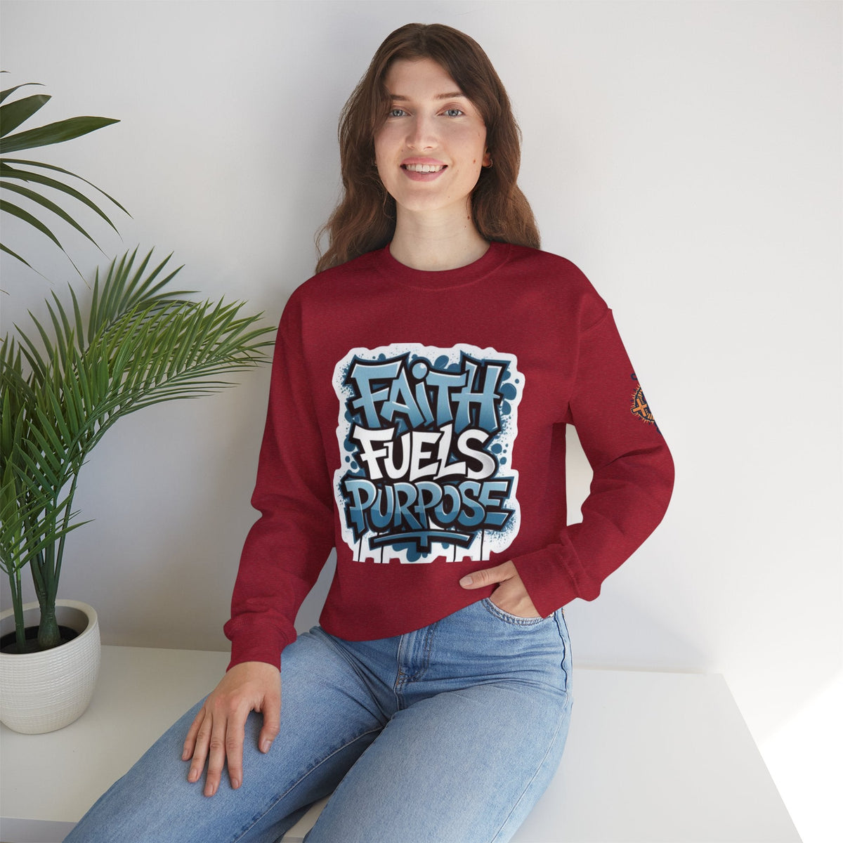 Faith Fuels Purpose Sweatshirt – Inspirational Christian Sweatshirt for Divine Drive & Unstoppable Belief Printify