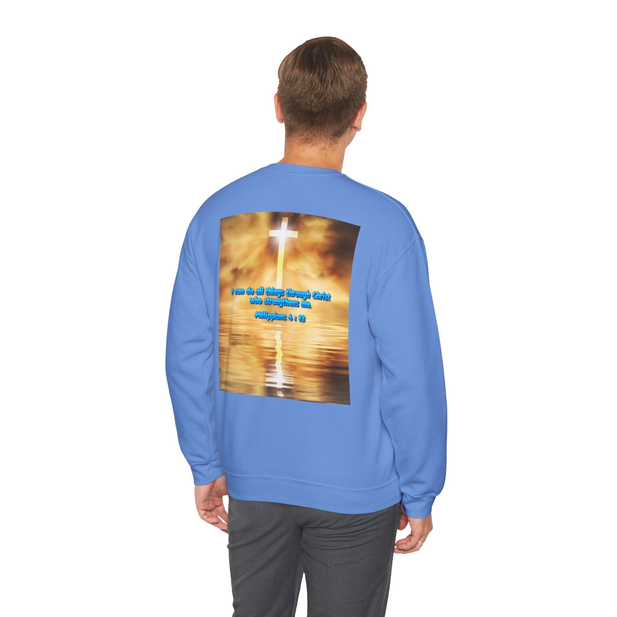 Bible Verse Heavy Blend™ Crewneck Sweatshirt Unisex  - Philippians 4 : 13 Printify