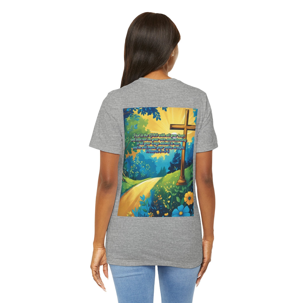 Trust in The Lord Proverbs 3:5-6 Biblical Design Unisex Jersey Short Sleeve Tee Printify
