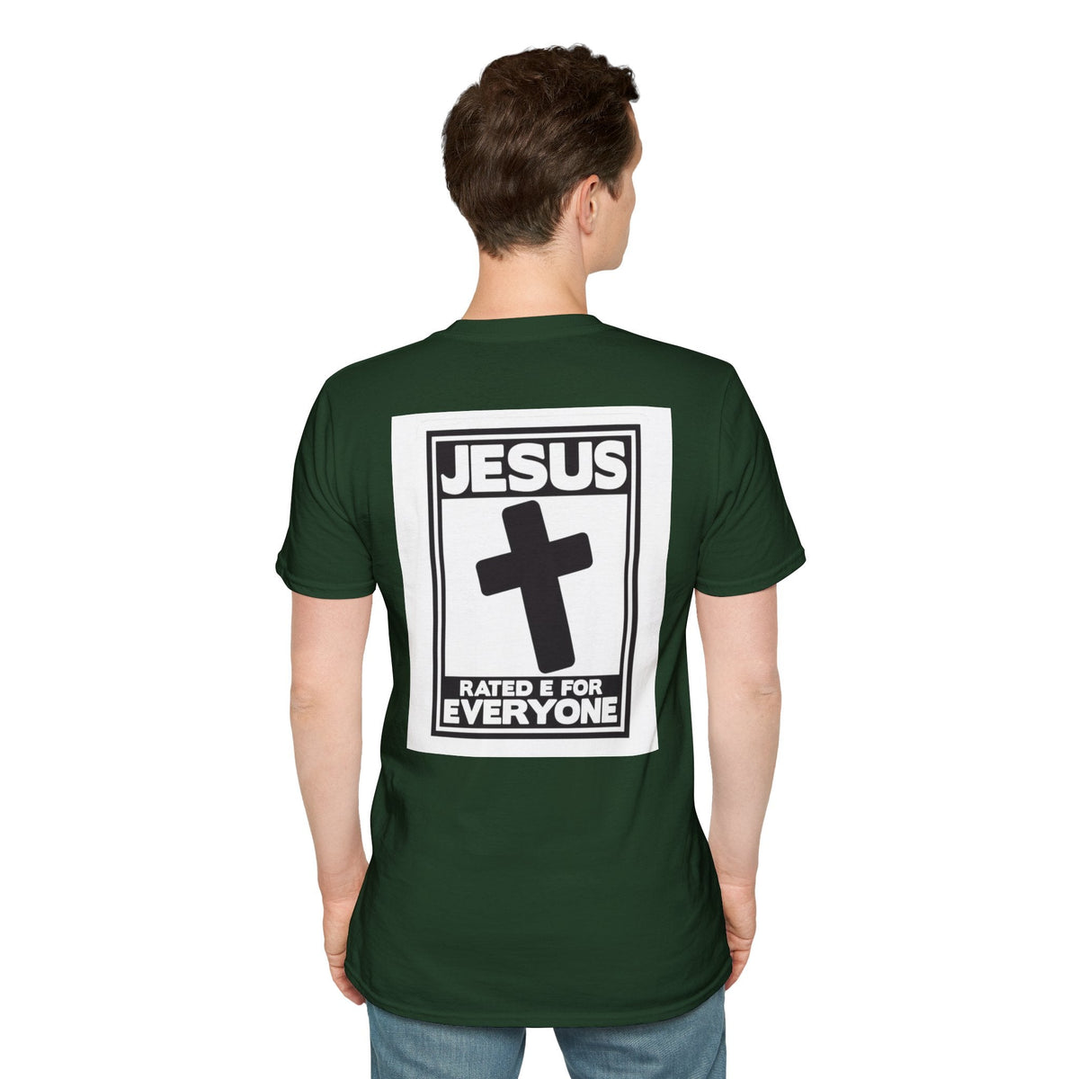 Jesus, Rated E for Everyone T-shirt - Gamer Faith T-shirt - Christian Video Game Parody Printify