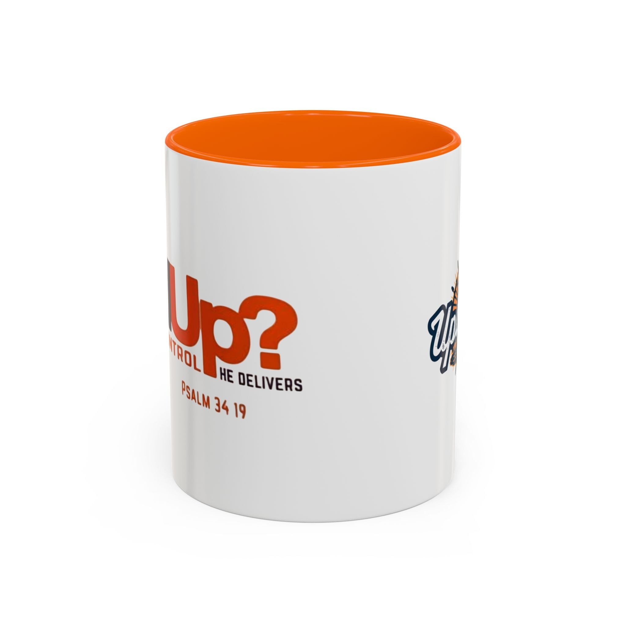 Funny Christian Coffee Mug — “Give God Control, HE Delivers” Accent Mug (11/15oz) Printify